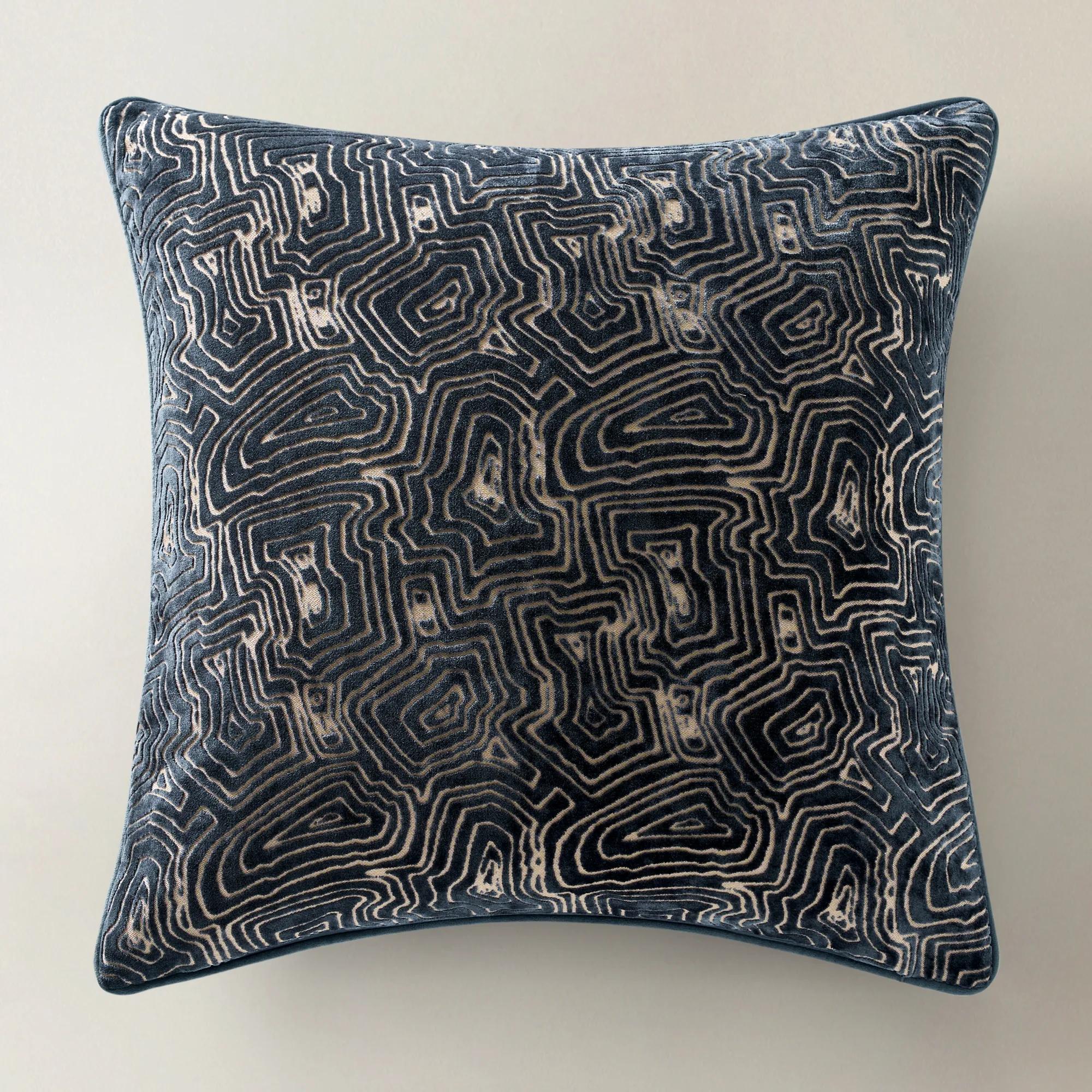 Geode Velvet Pillow 22" - Sapphire