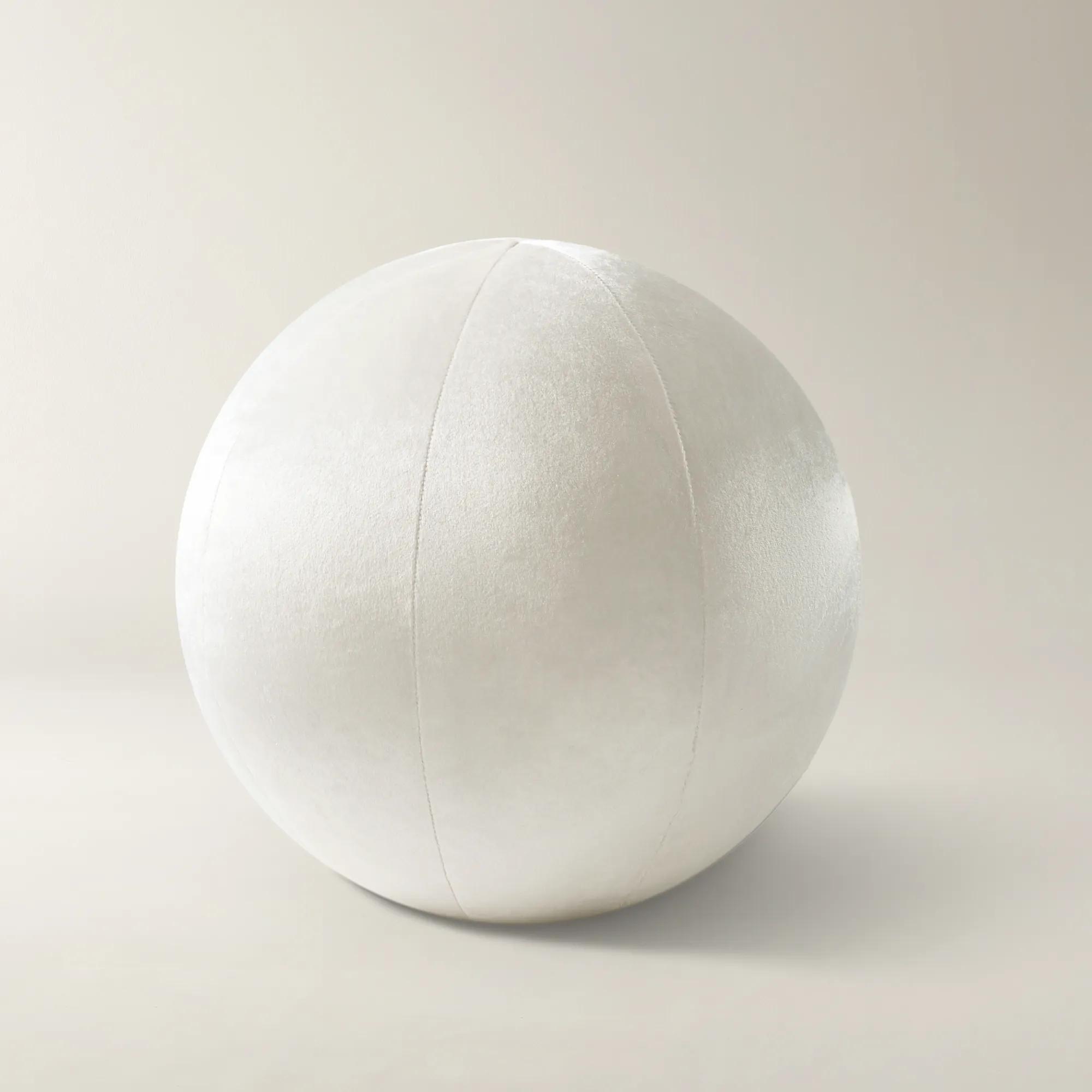 Velvet Ball Pillow 12" - Ivory