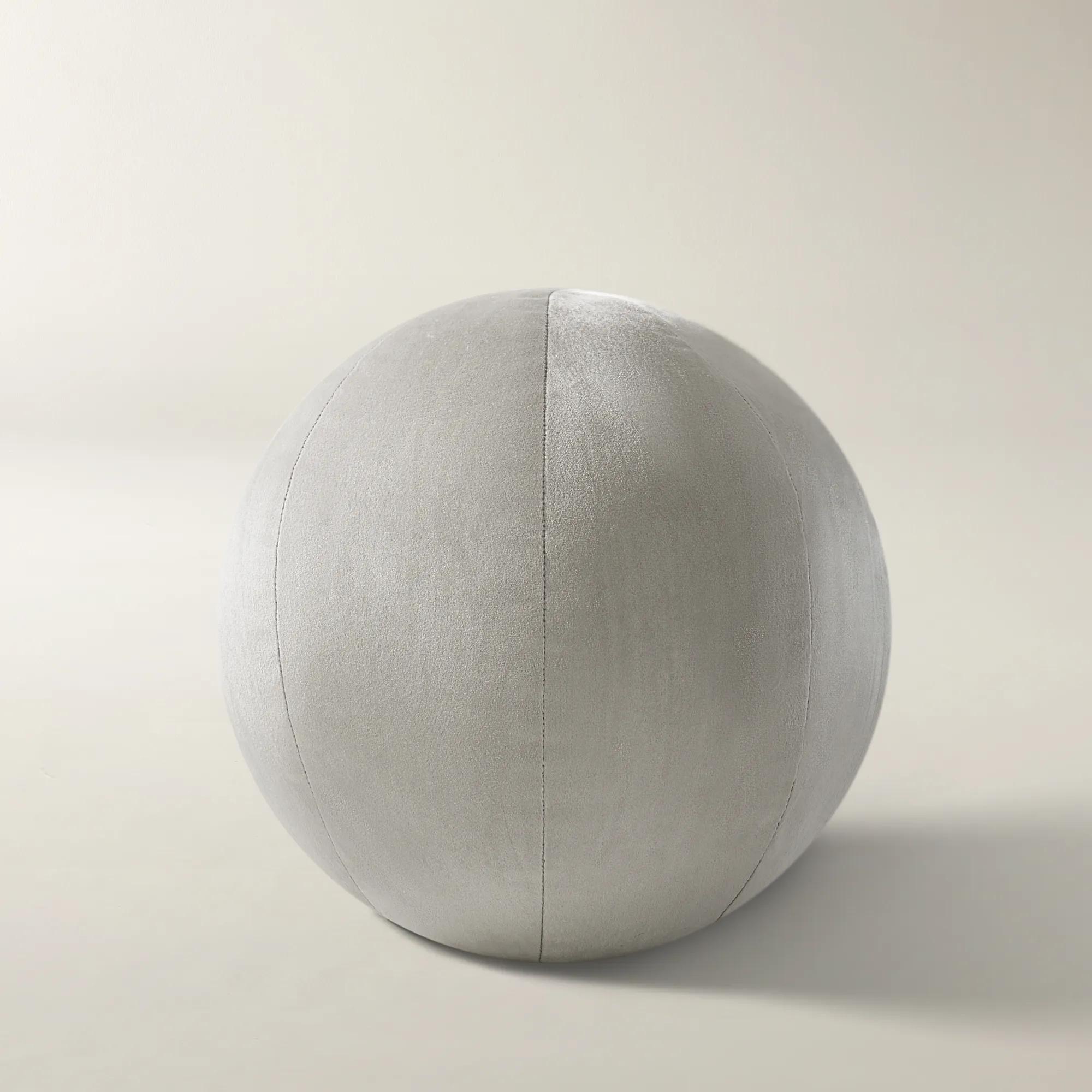 Velvet Ball Pillow 12" - Silver