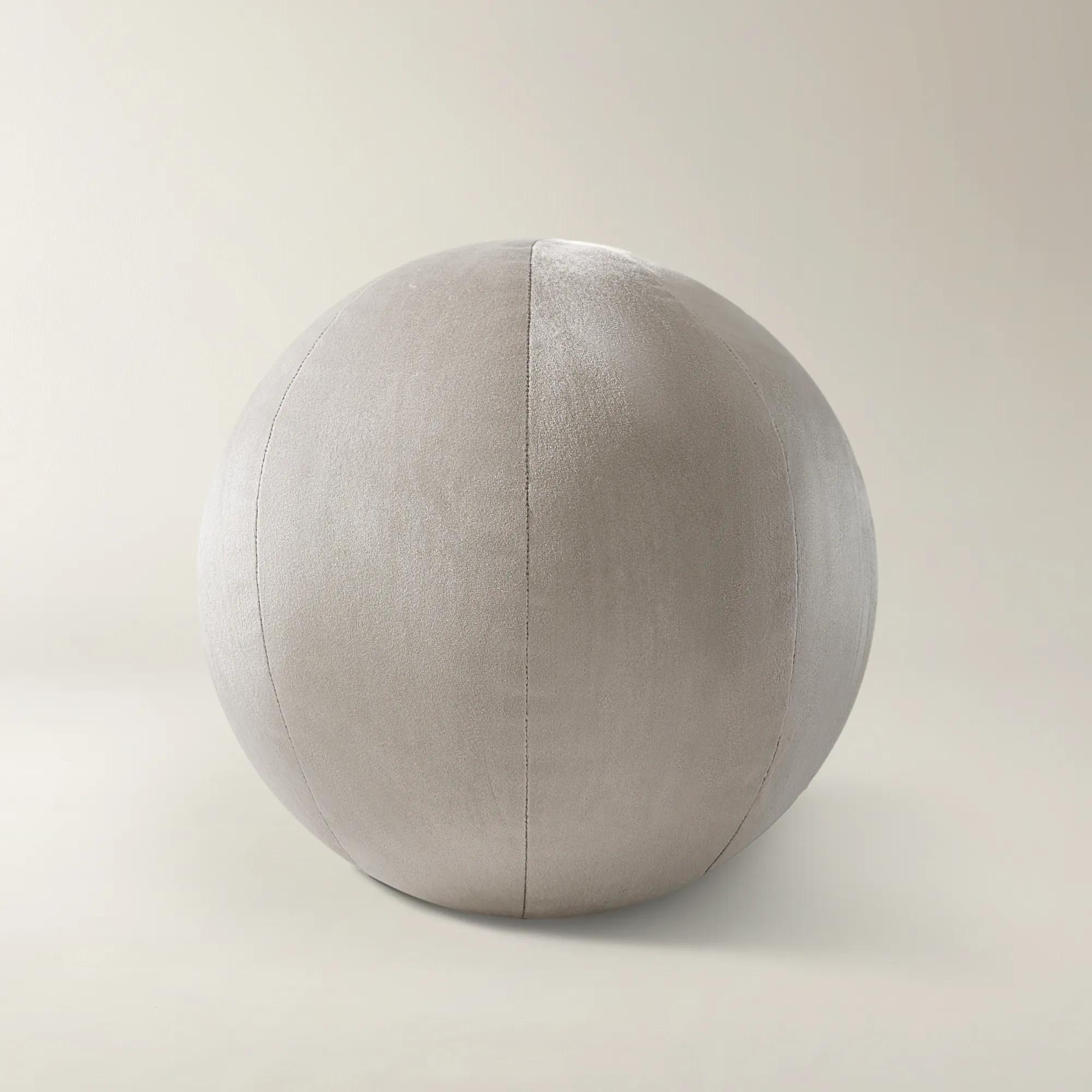 Velvet Ball Pillow 12" - Silver