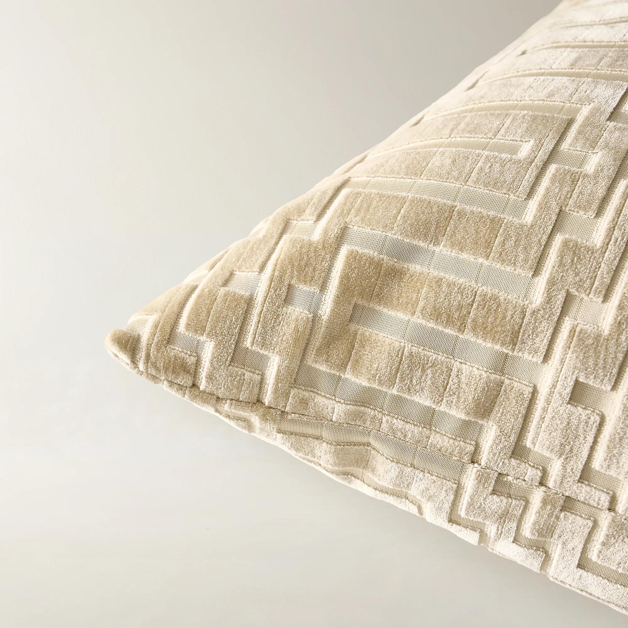 Porter Soft Gold Cut Velvet Pillow 24" x 24"