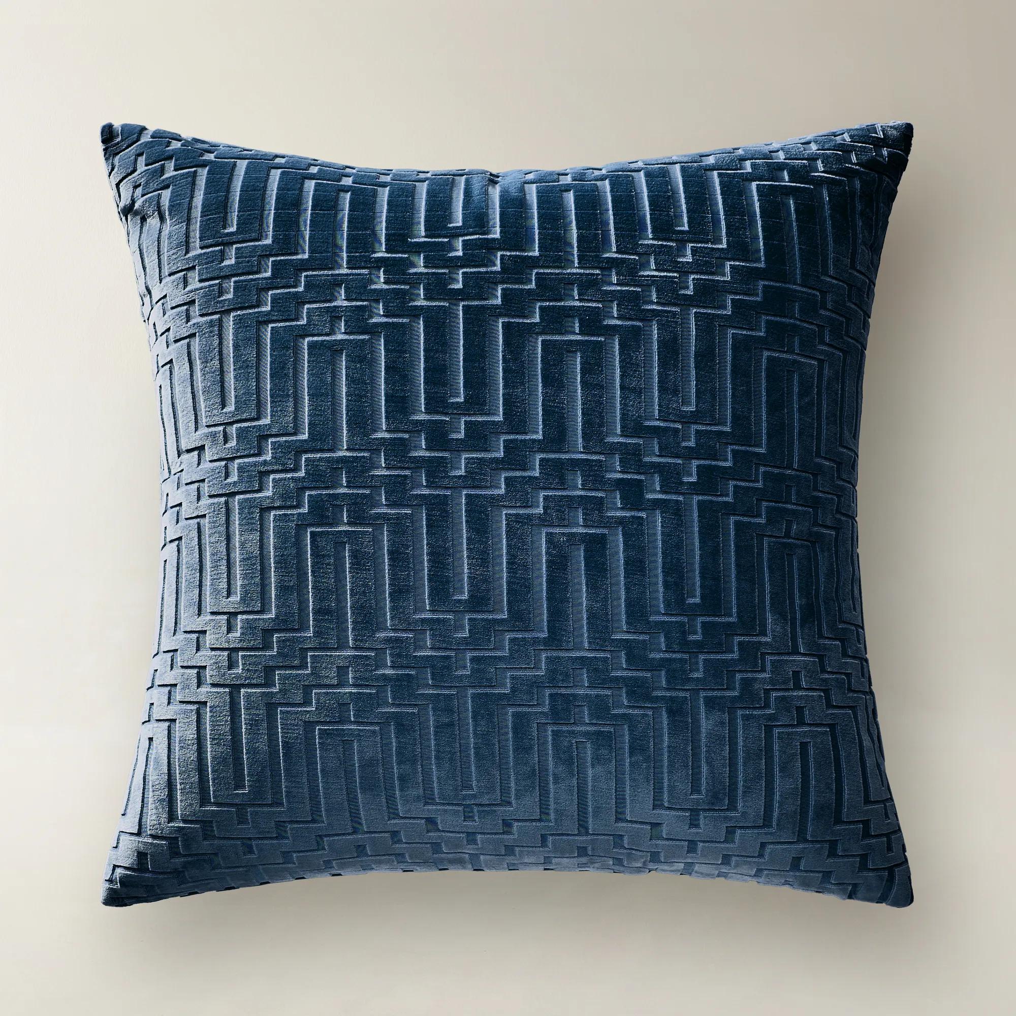 Porter Sapphire Cut Velvet Pillow 24" | Z Gallerie