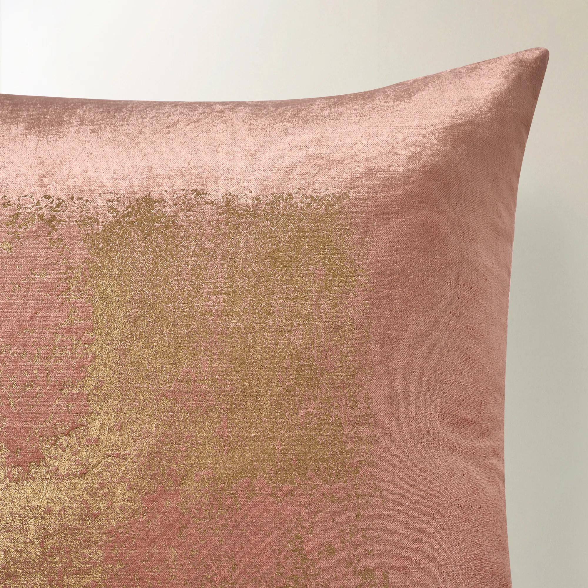 Amalia Metallic Velvet  Pillow 20" - Mocha Mousse/Gold