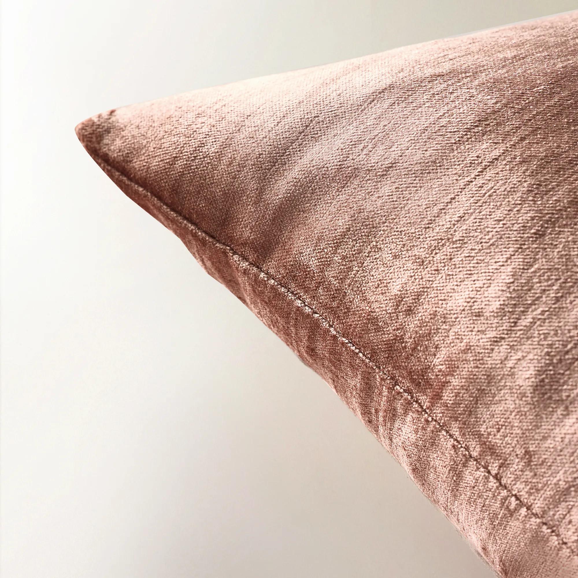 Amalia Metallic Velvet  Pillow 20" - Mocha Mousse/Gold