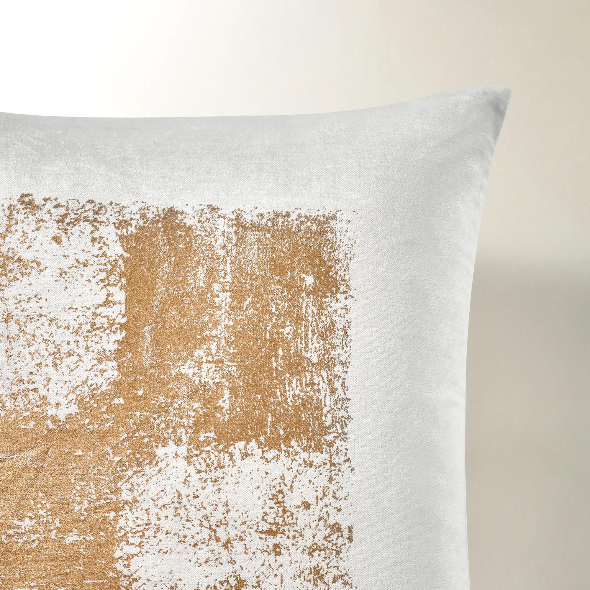 Amalia Metallic Checker Pillow 20" - White/Gold