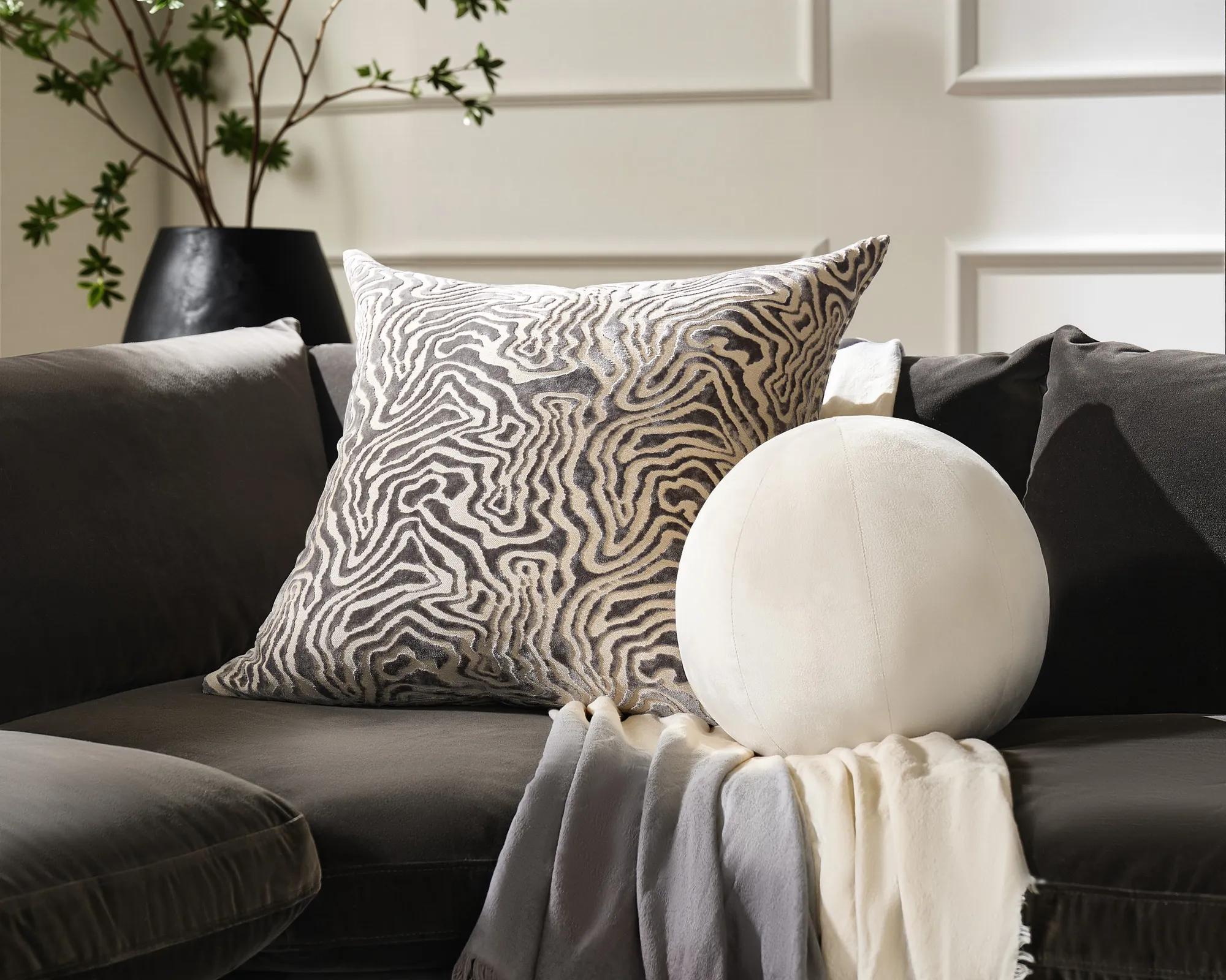 Veda Velvet Ball Pillow 12" - Butter Cream