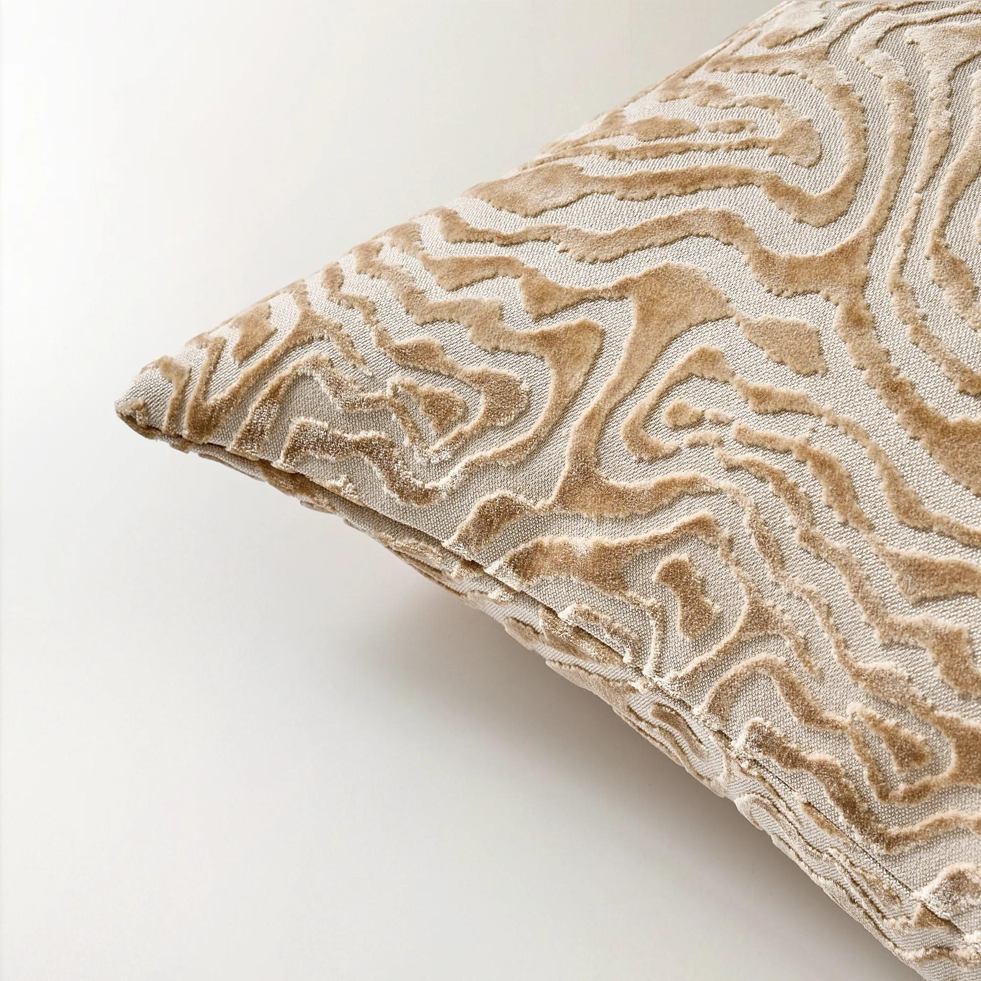 Echo Cut Velvet Pillow 24" - Ginger Root