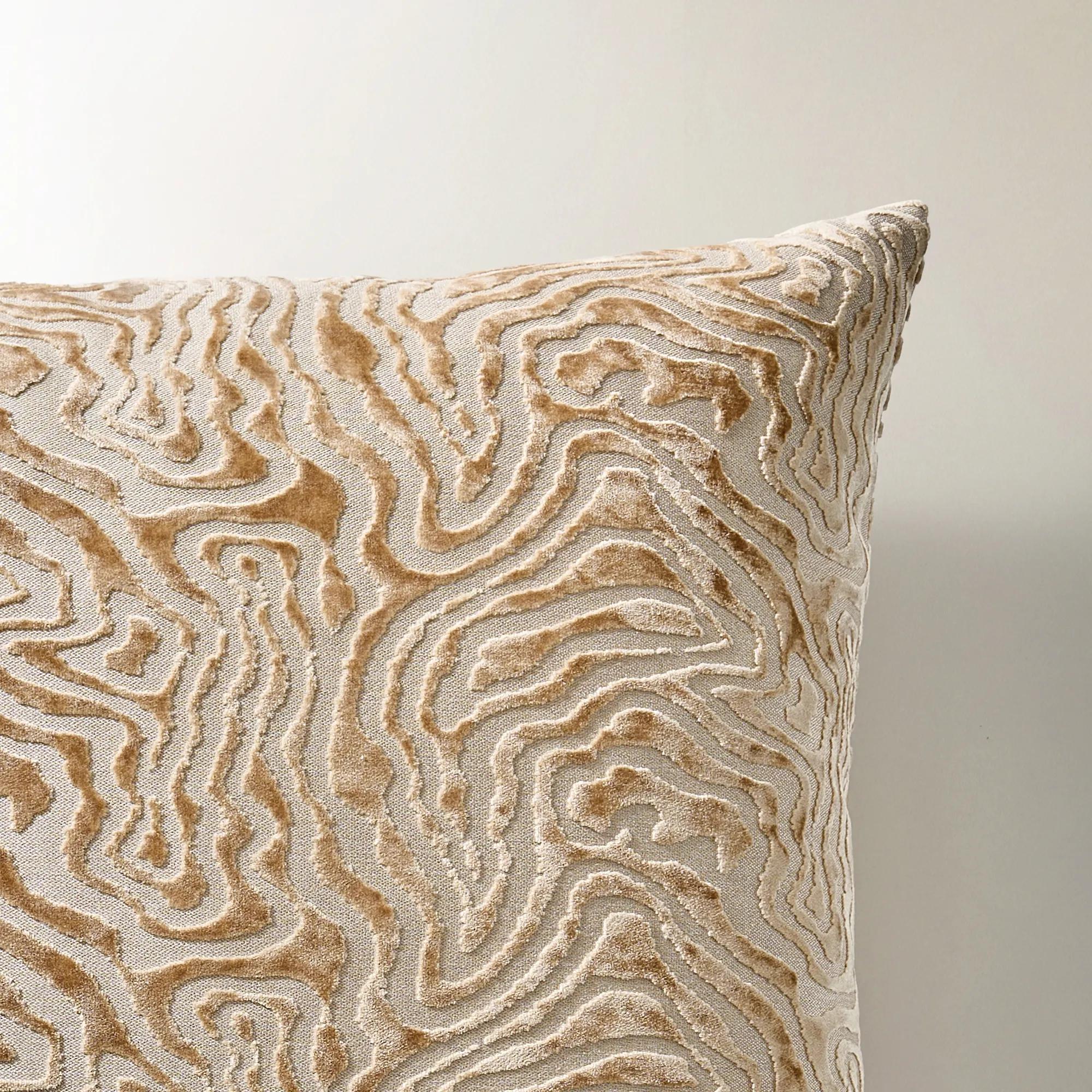 Echo Cut Velvet Pillow 24" - Ginger Root