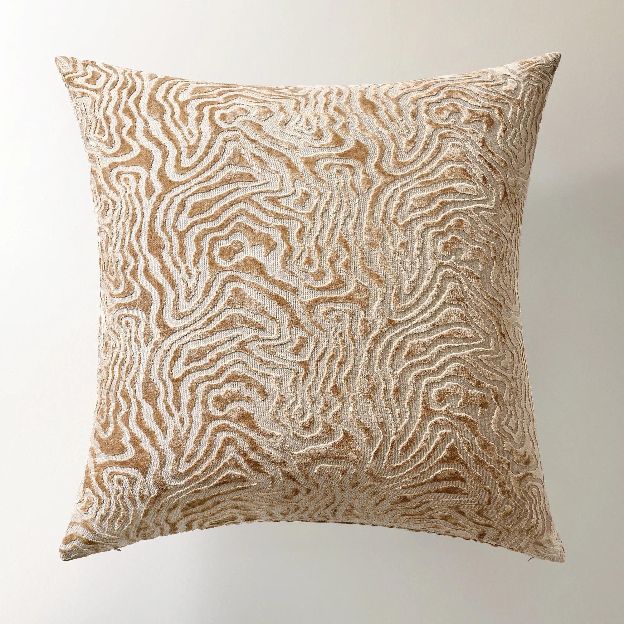 Echo Cut Velvet Pillow 24" - Ginger Root
