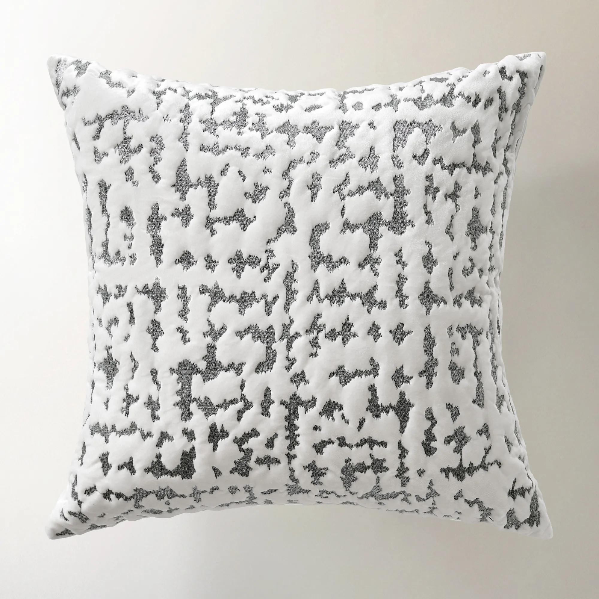Solenne Embroidered Pillow 22" - Ivory/Charcoal