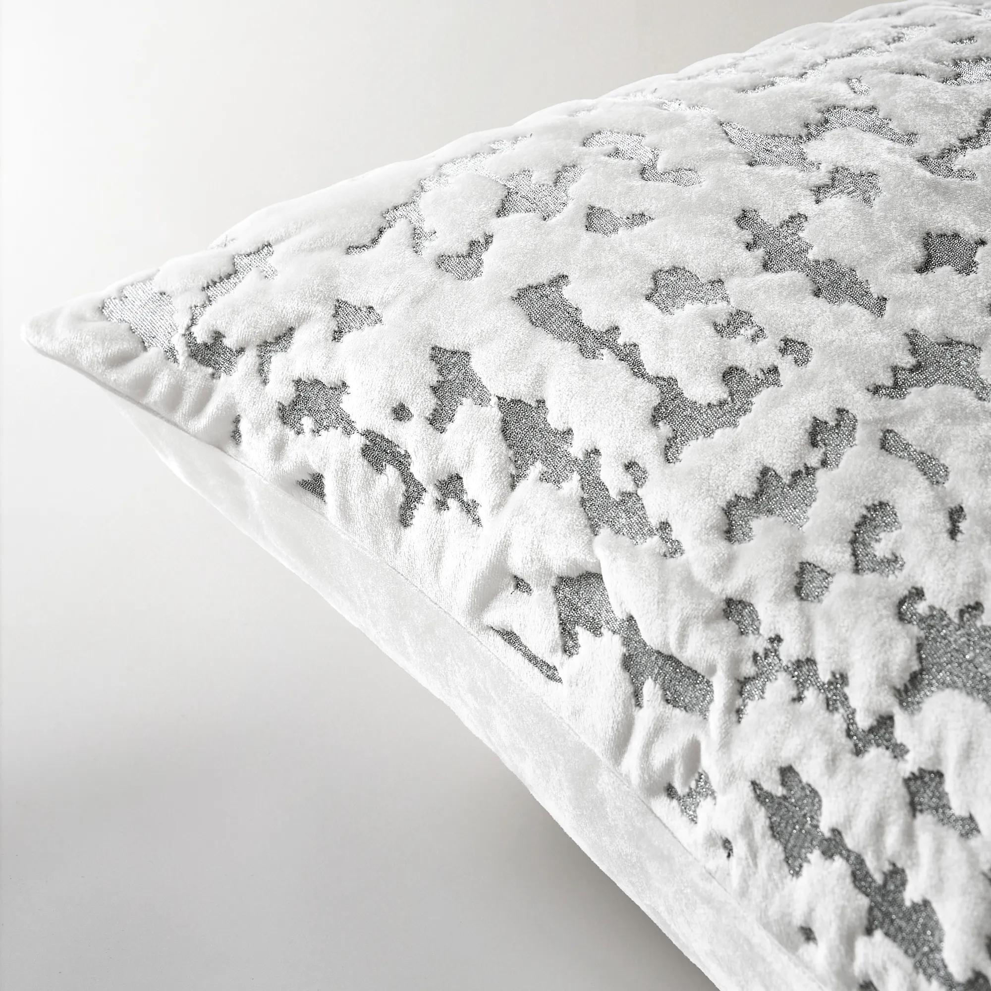 Solenne Embroidered Pillow 22" - Ivory/Charcoal