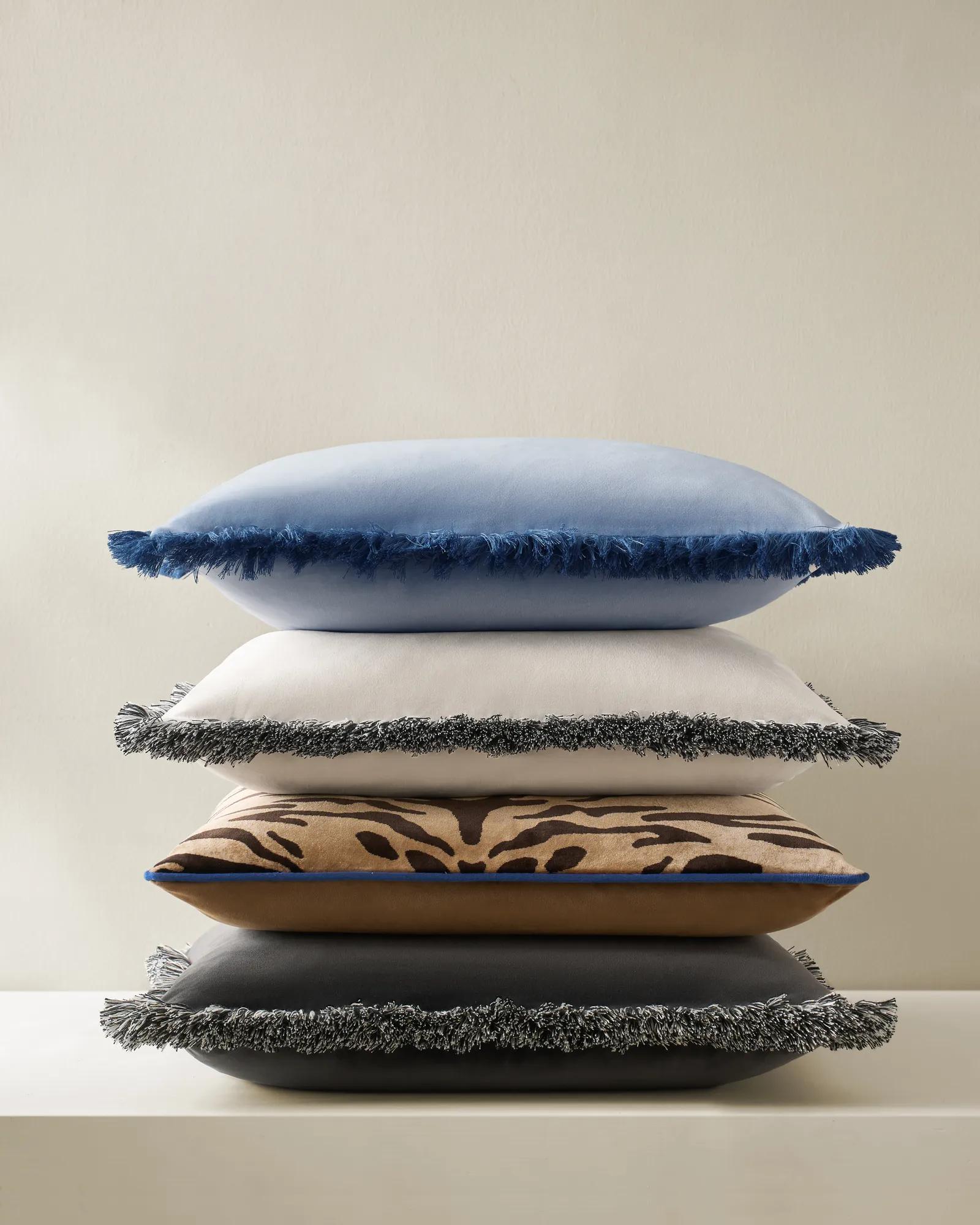 Freja Fringe Pillow 22" - Dark Charcoal