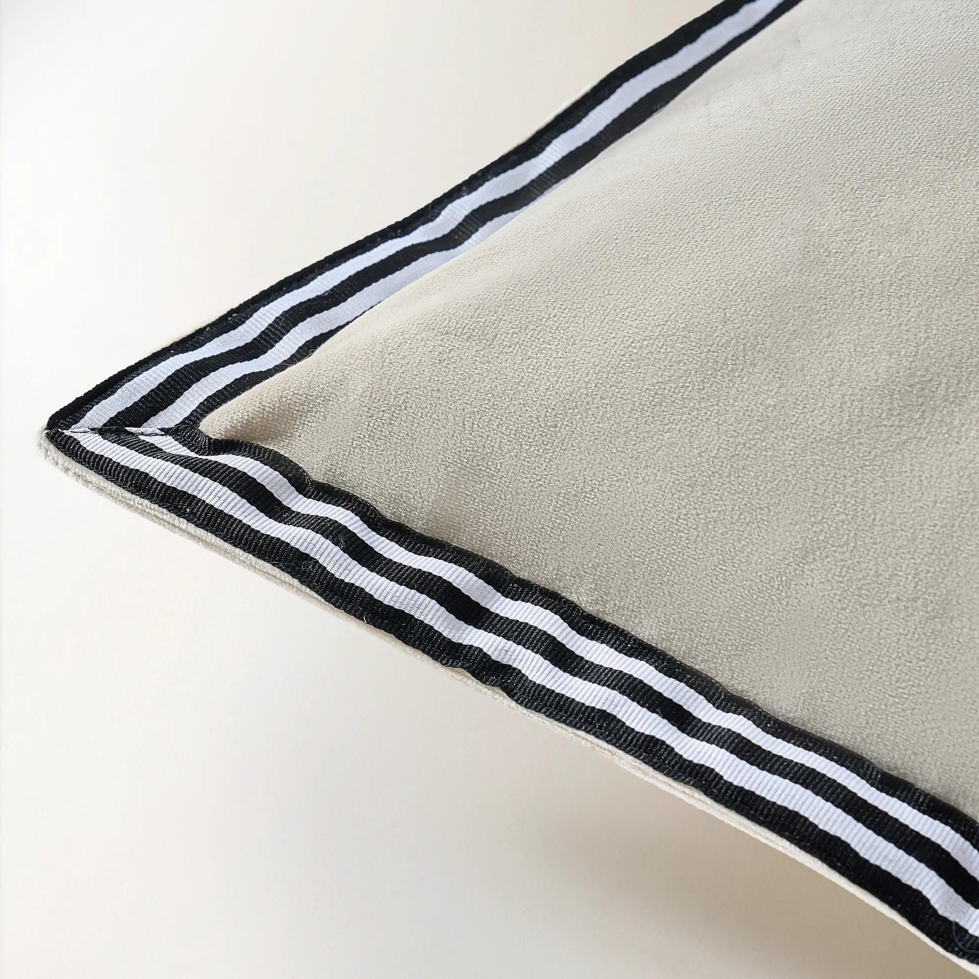 Linea Striped Trim Lumbar 20" x 14" - Alabaster