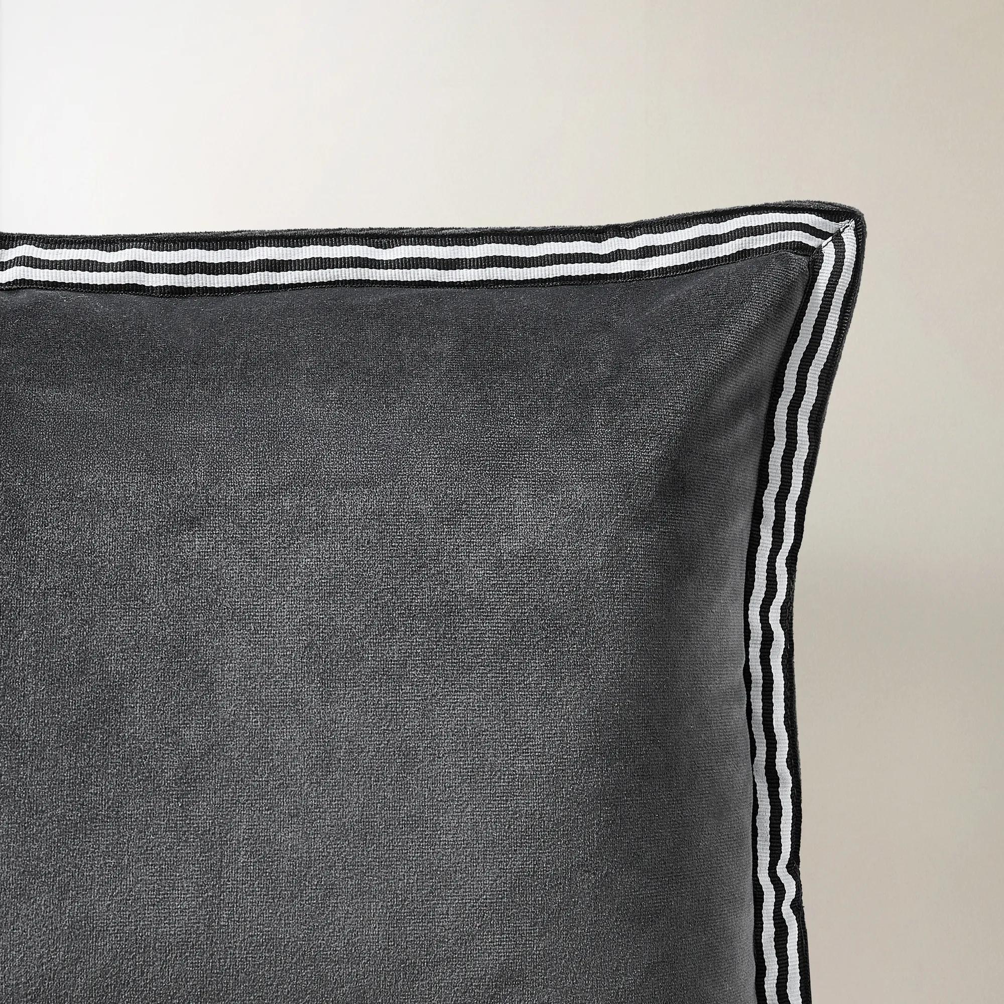 Linea Striped Trim Lumbar 20" x 14" - Charcoal