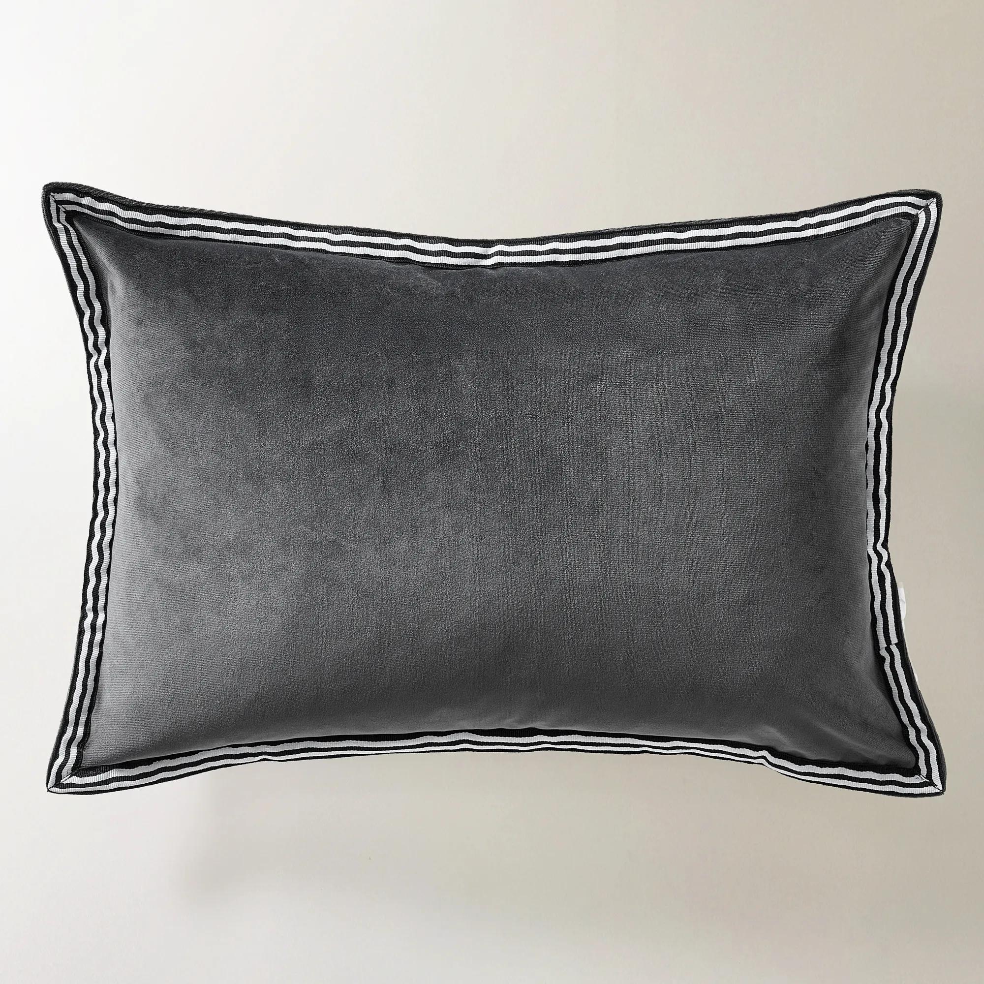 Linea Striped Trim Lumbar 20" x 14" - Charcoal