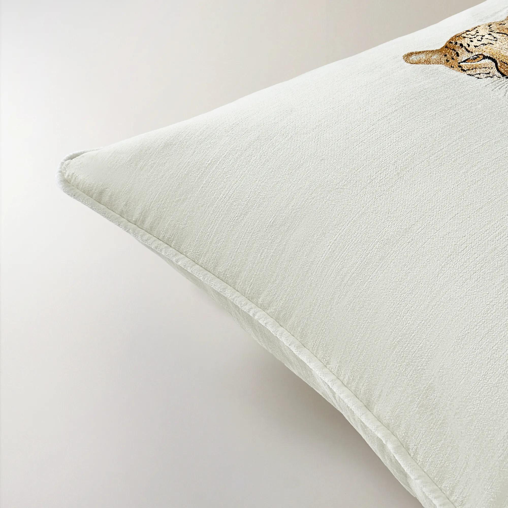 Lou Leopard Embroidered Pillow 22"