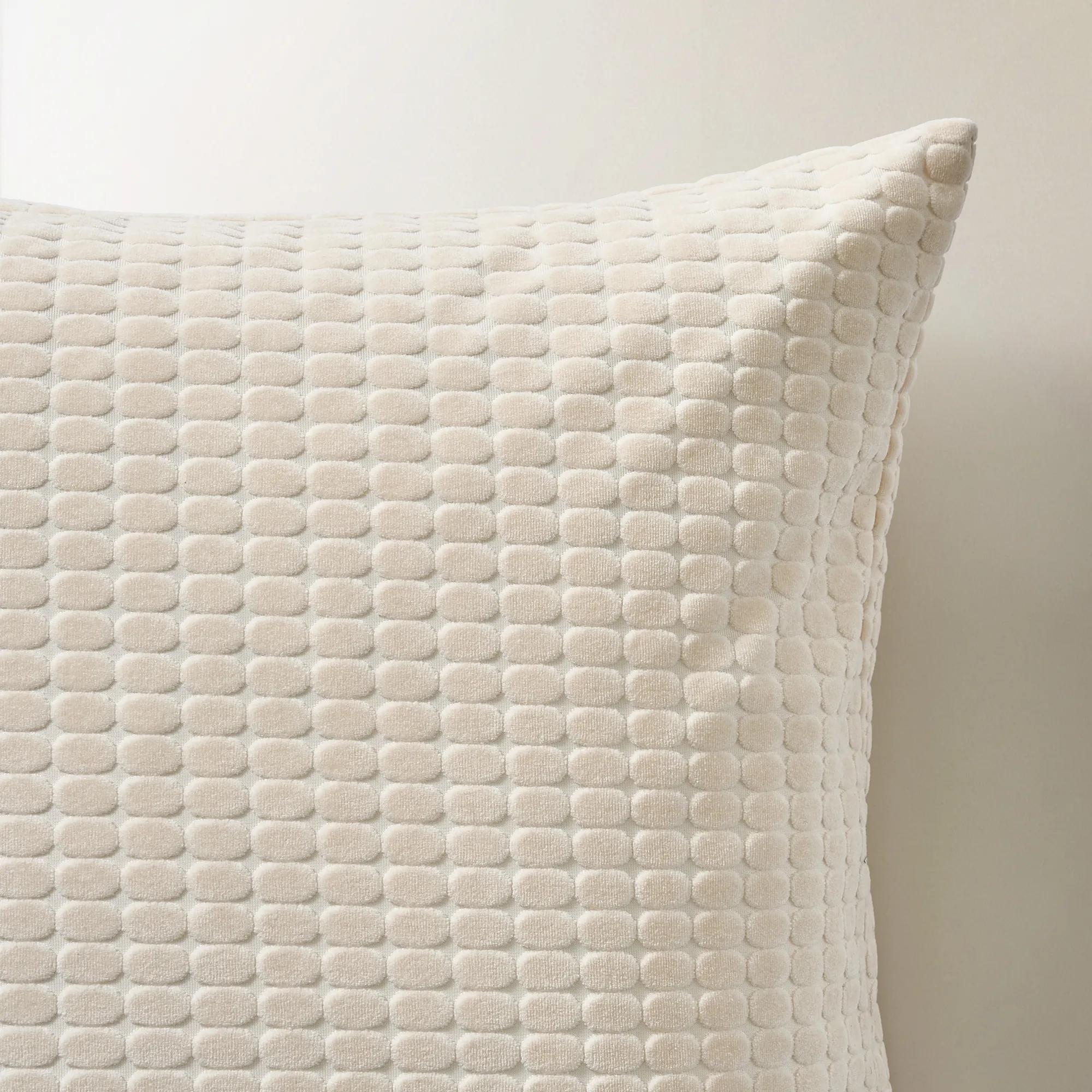 Dottie Cut Velvet Pillow 22" - White