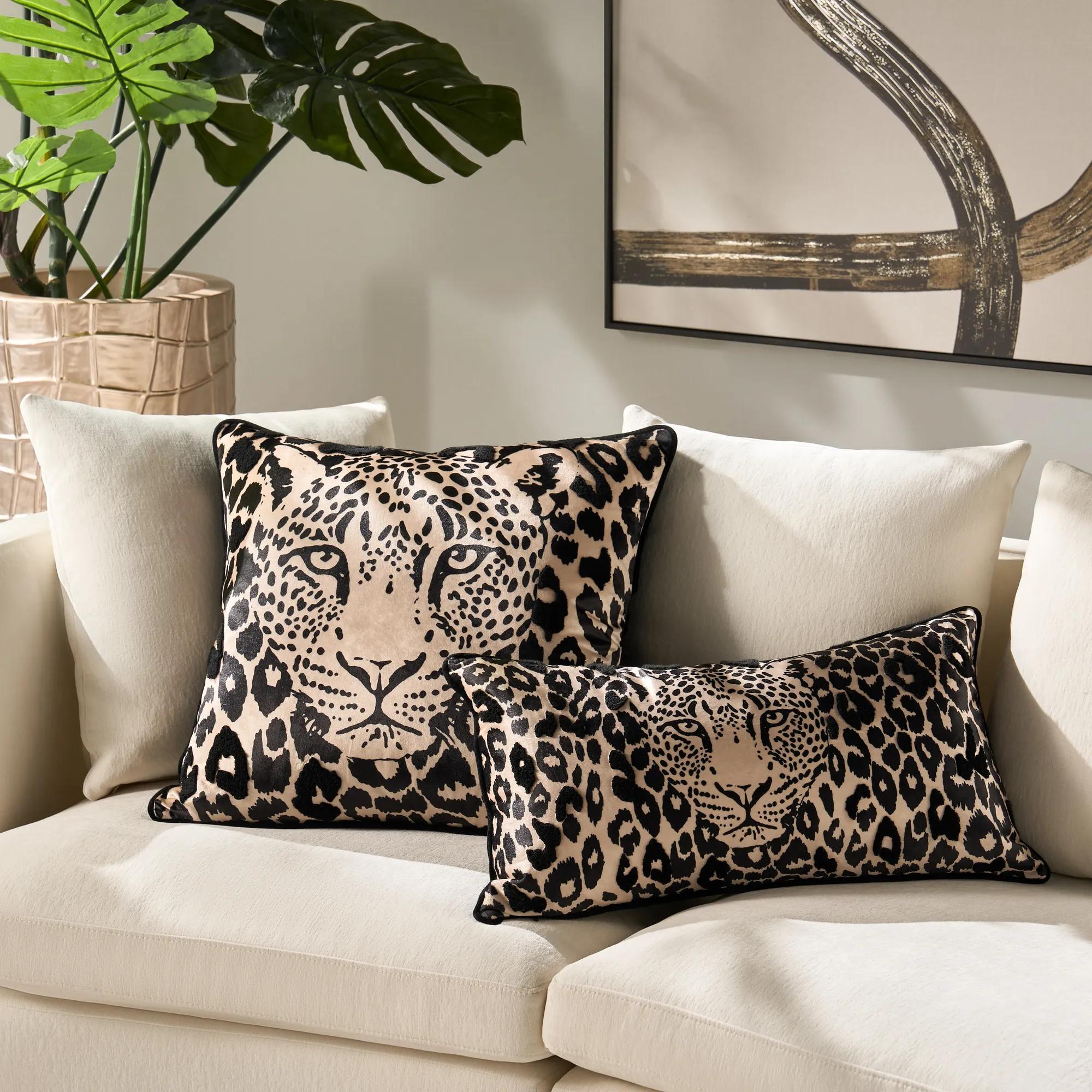 Zulu Leopard Embroidered Pillow
