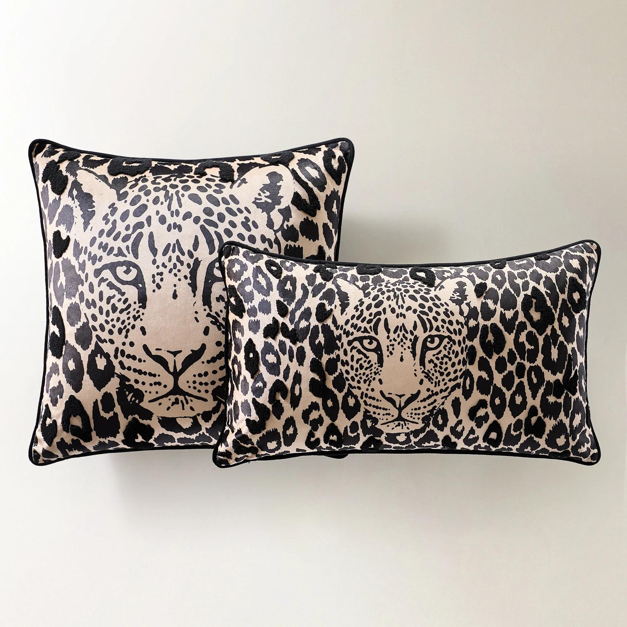 Zulu Leopard Embroidered Pillow