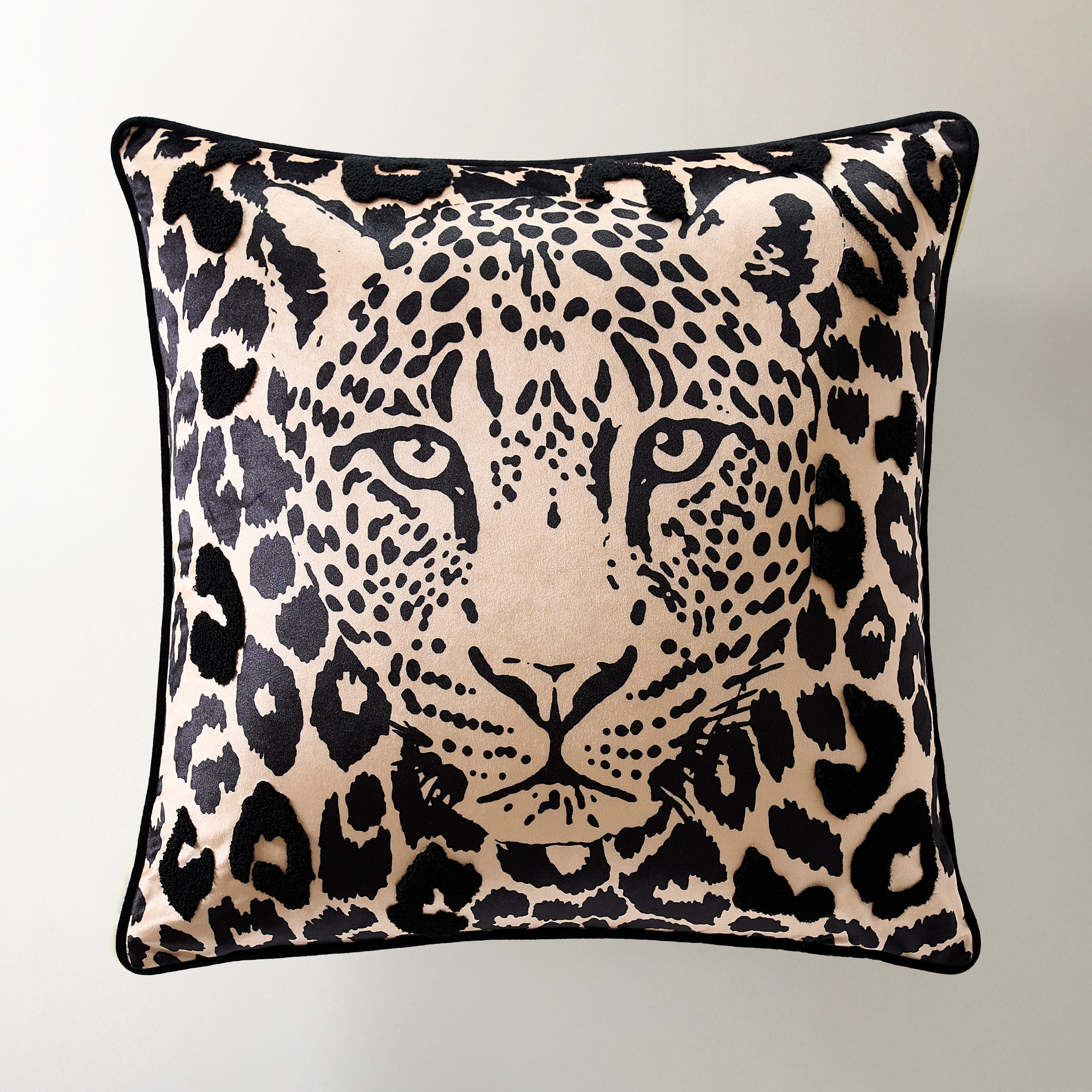 Zulu Leopard Embroidered Pillow