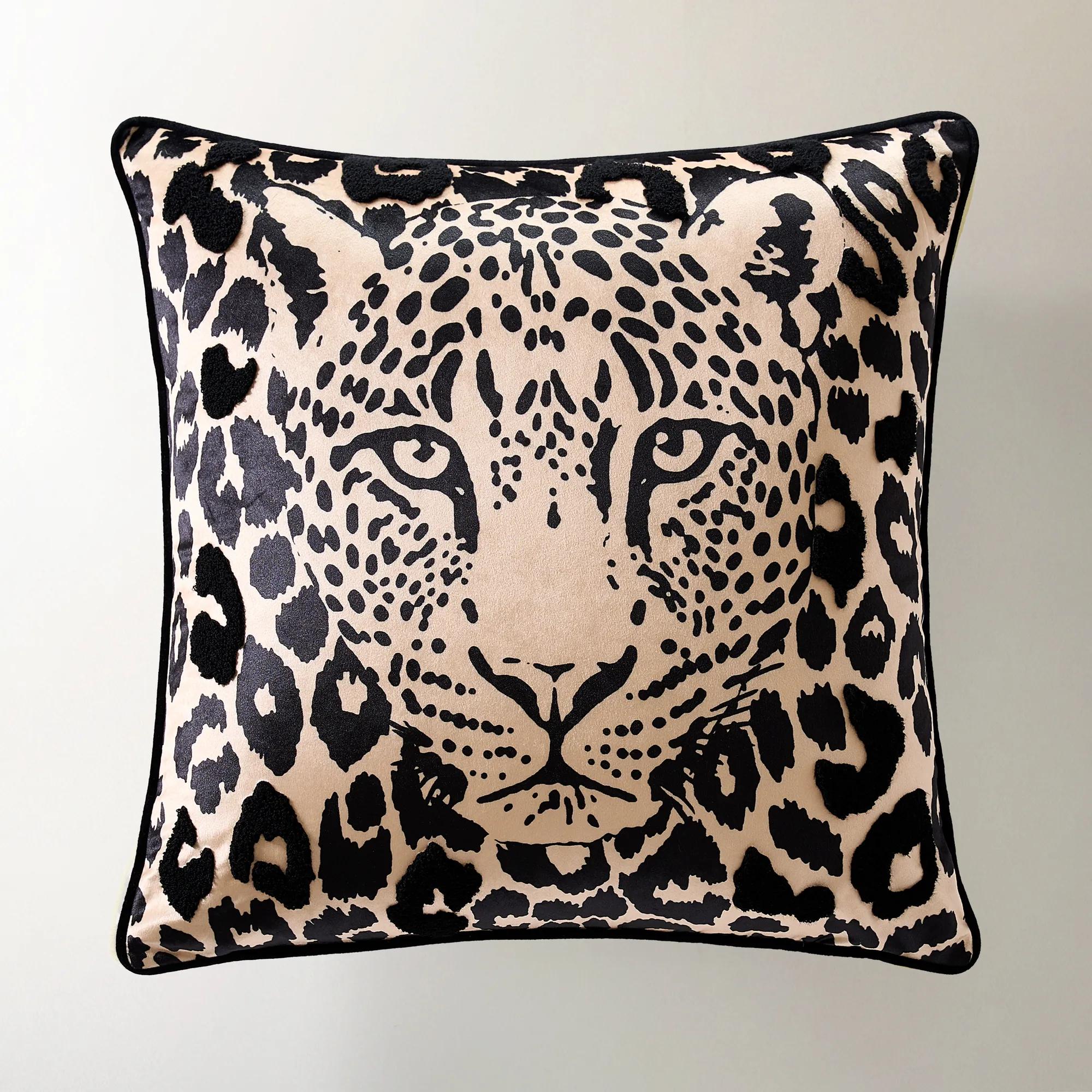 Zulu Leopard Embroidered Pillow