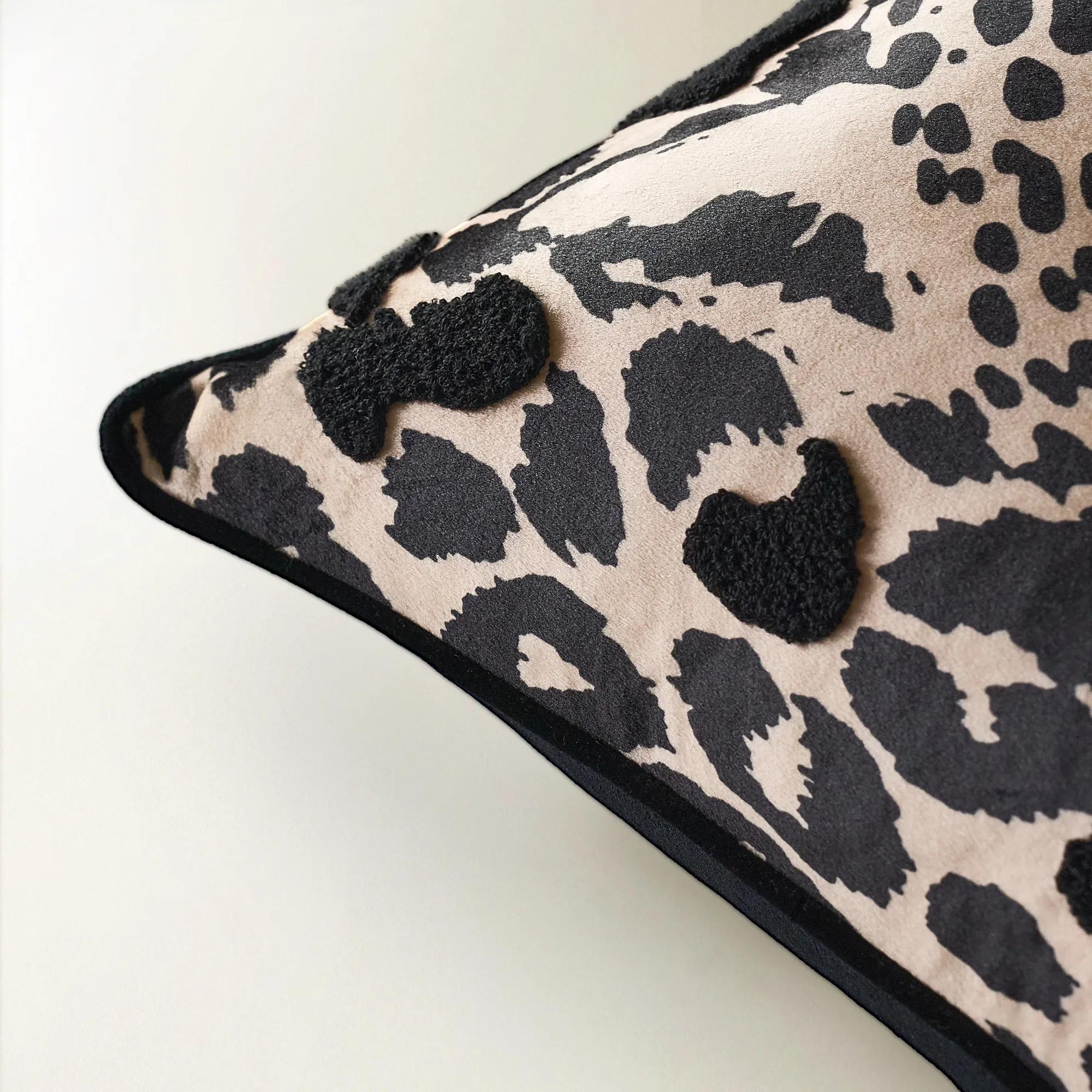 Zulu Leopard Embroidered Pillow