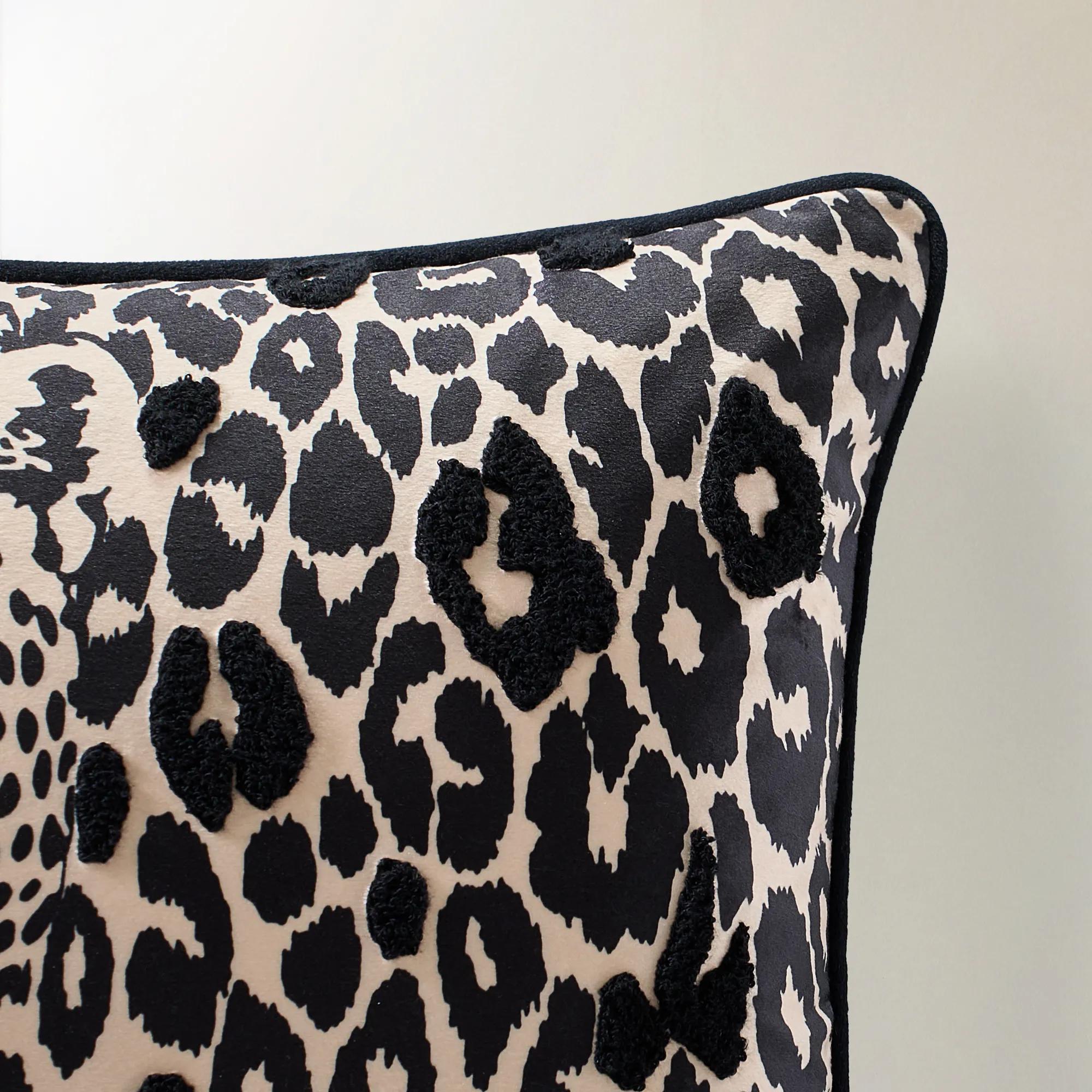 Zulu Leopard Embroidered Pillow