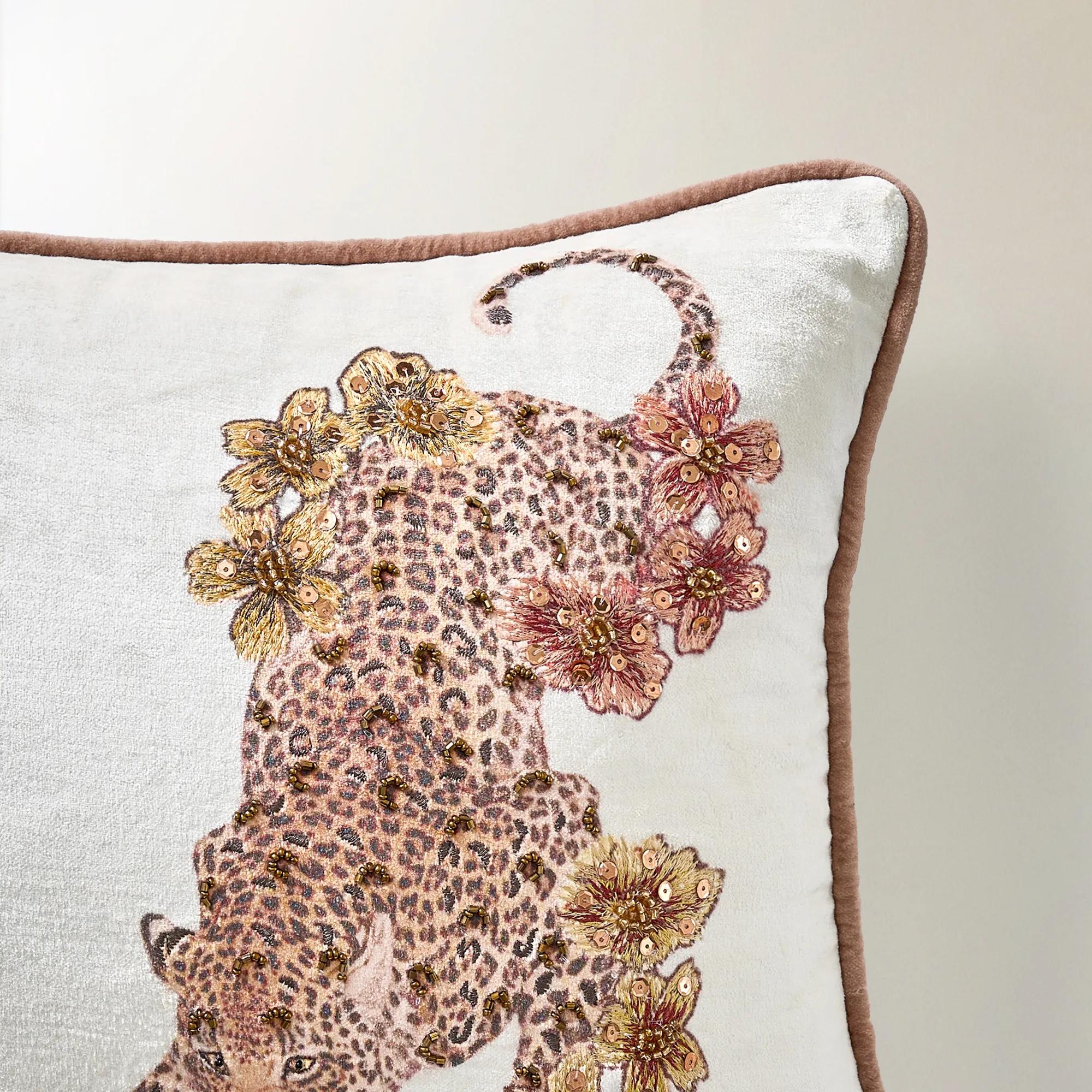 Jaya Embroidered Bead Lumbar 20" x 14"