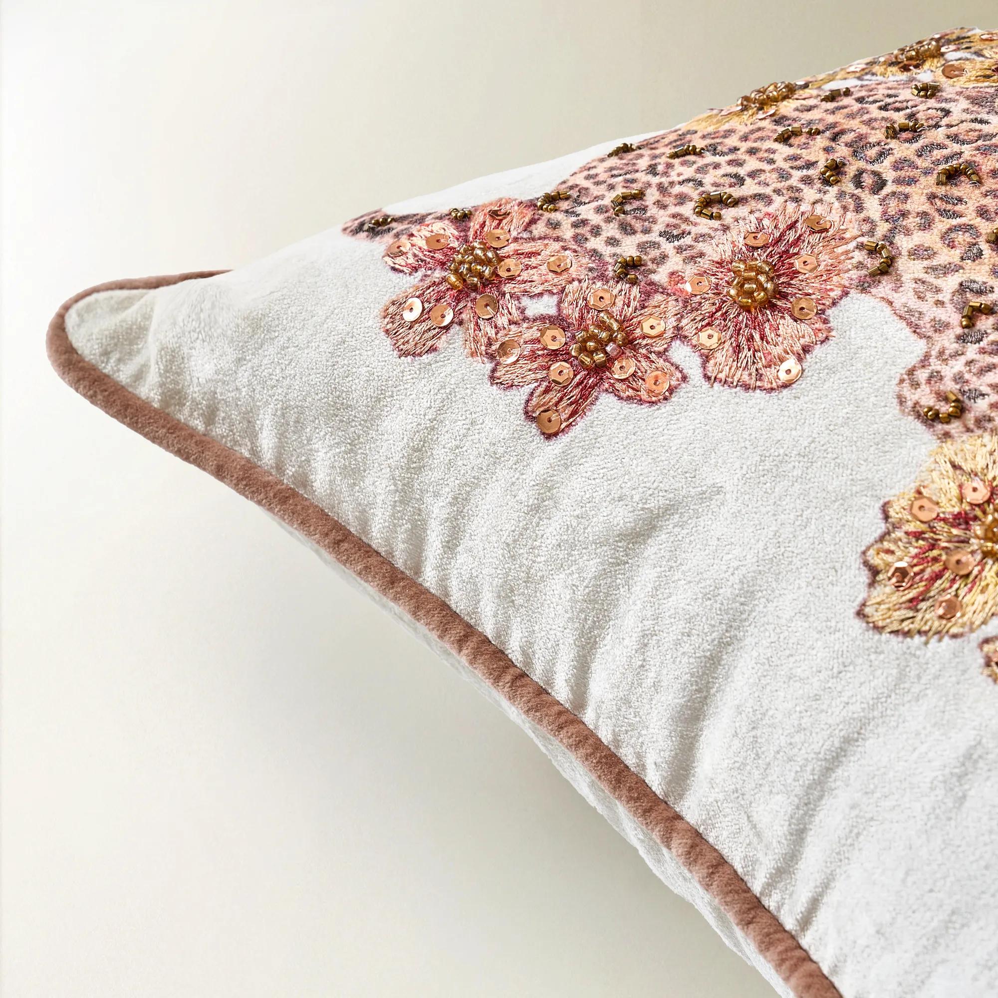 Jaya Embroidered Bead Lumbar 20" x 14"