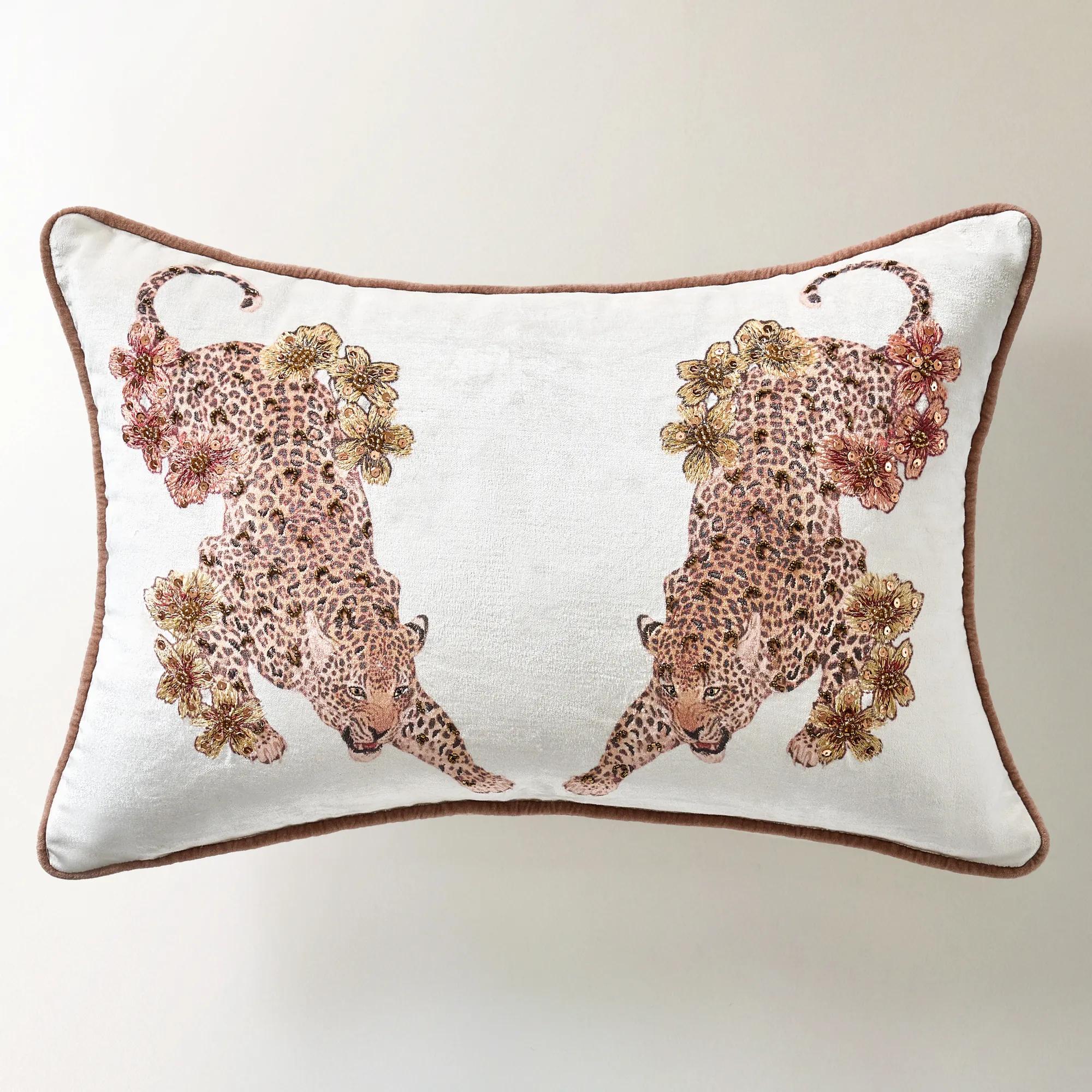 Jaya Embroidered Bead Lumbar 20" x 14"