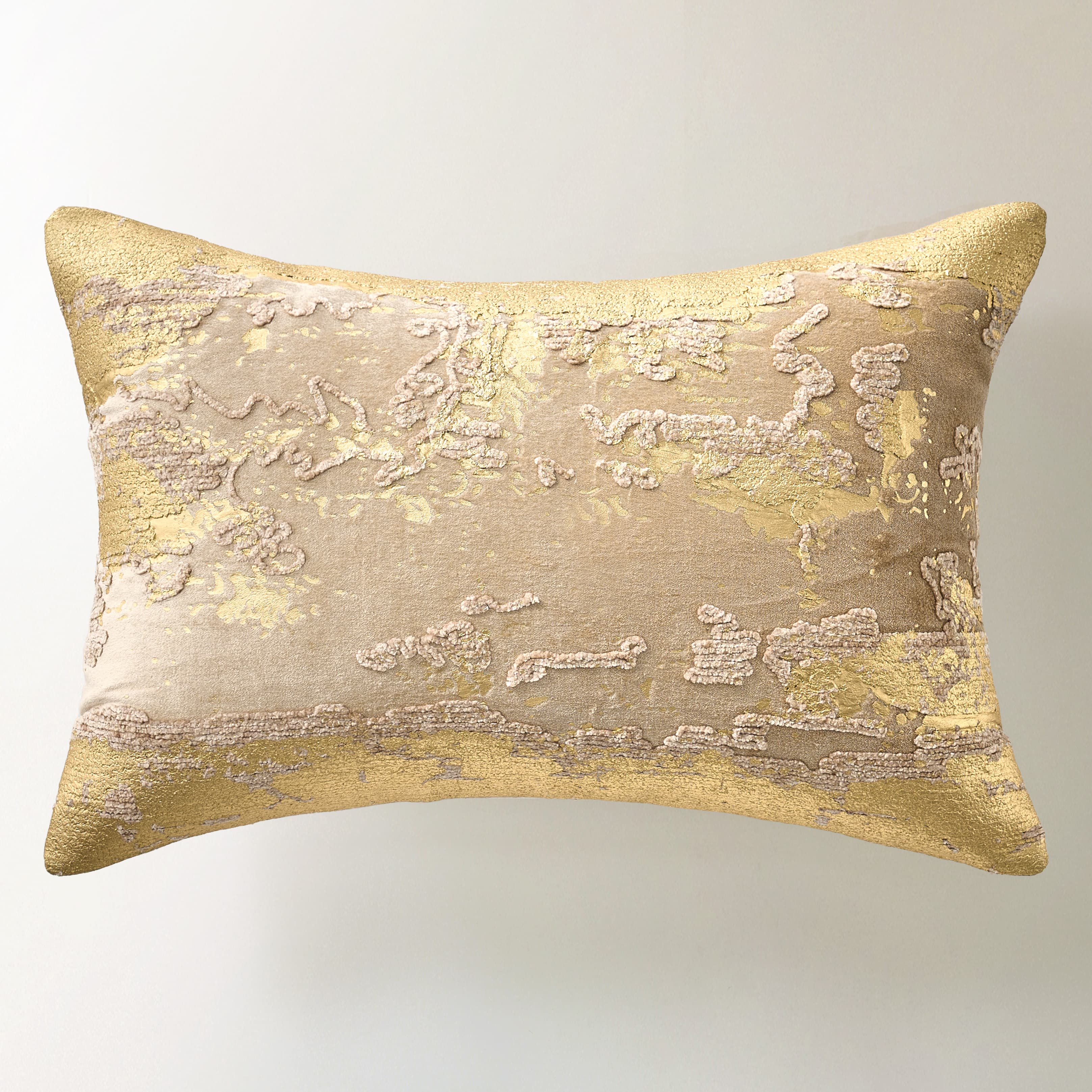 Oria Metallic Embroidered Lumbar - Soft Nude/Gold