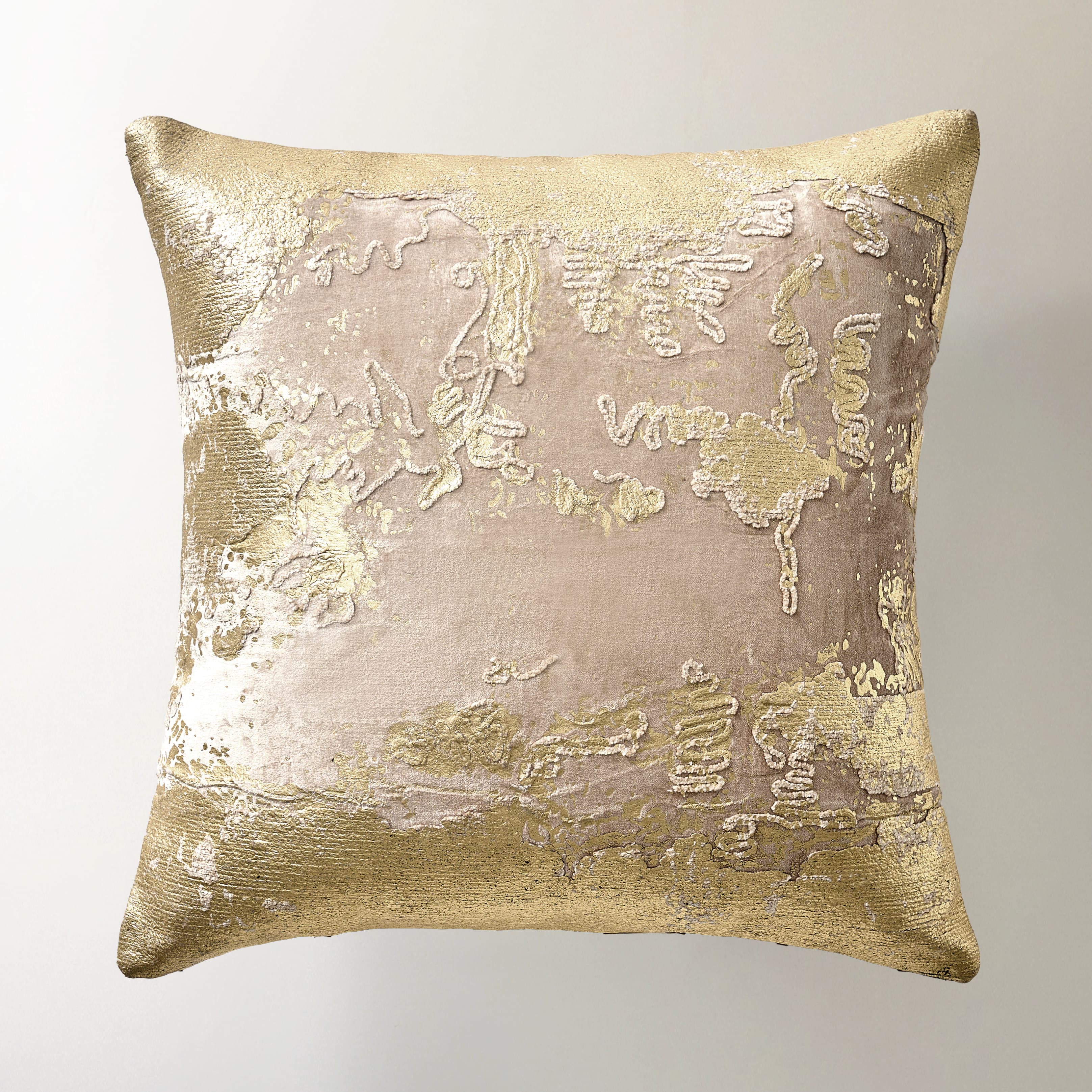 Oria Metallic Embroidered Lumbar - Soft Nude/Gold