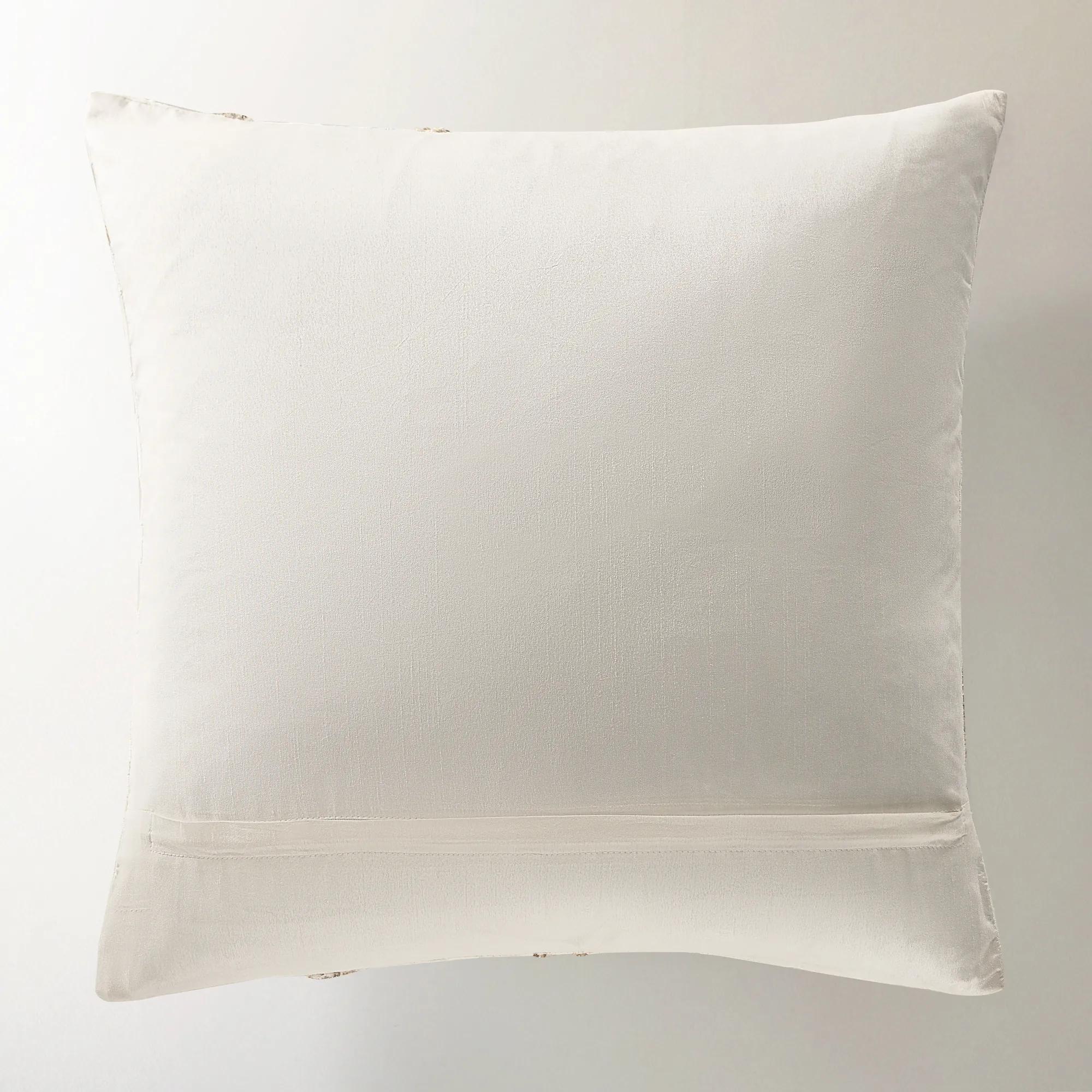 Nomi Bead Embroidered Pillow 20" - White/Champagne