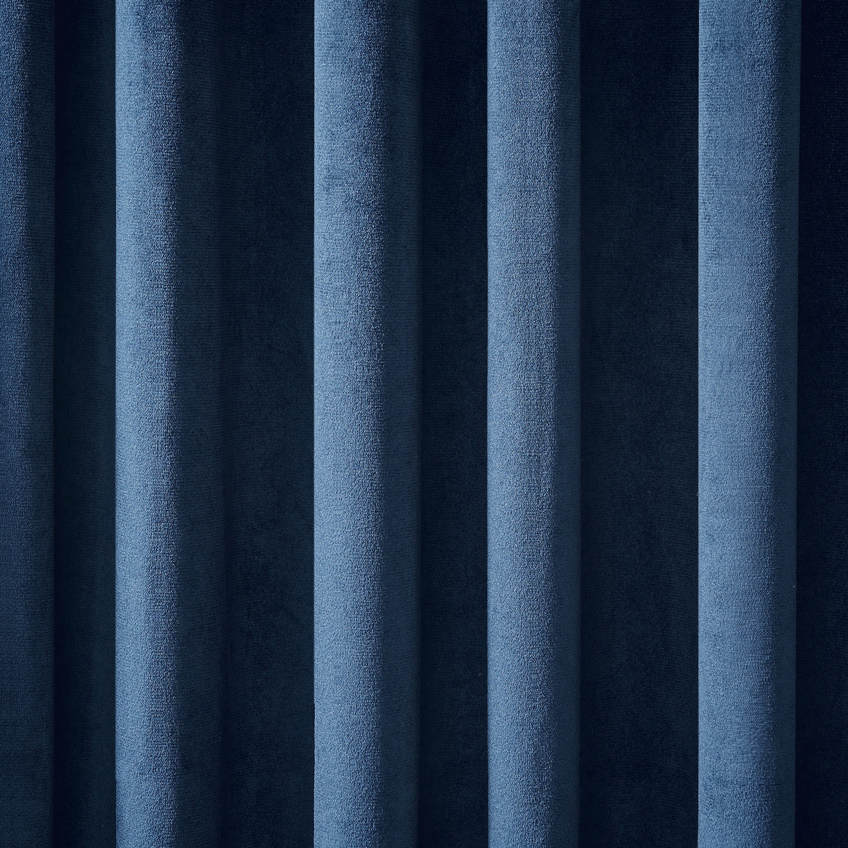 Adair Solid Velvet Curtain - Midnight Blue