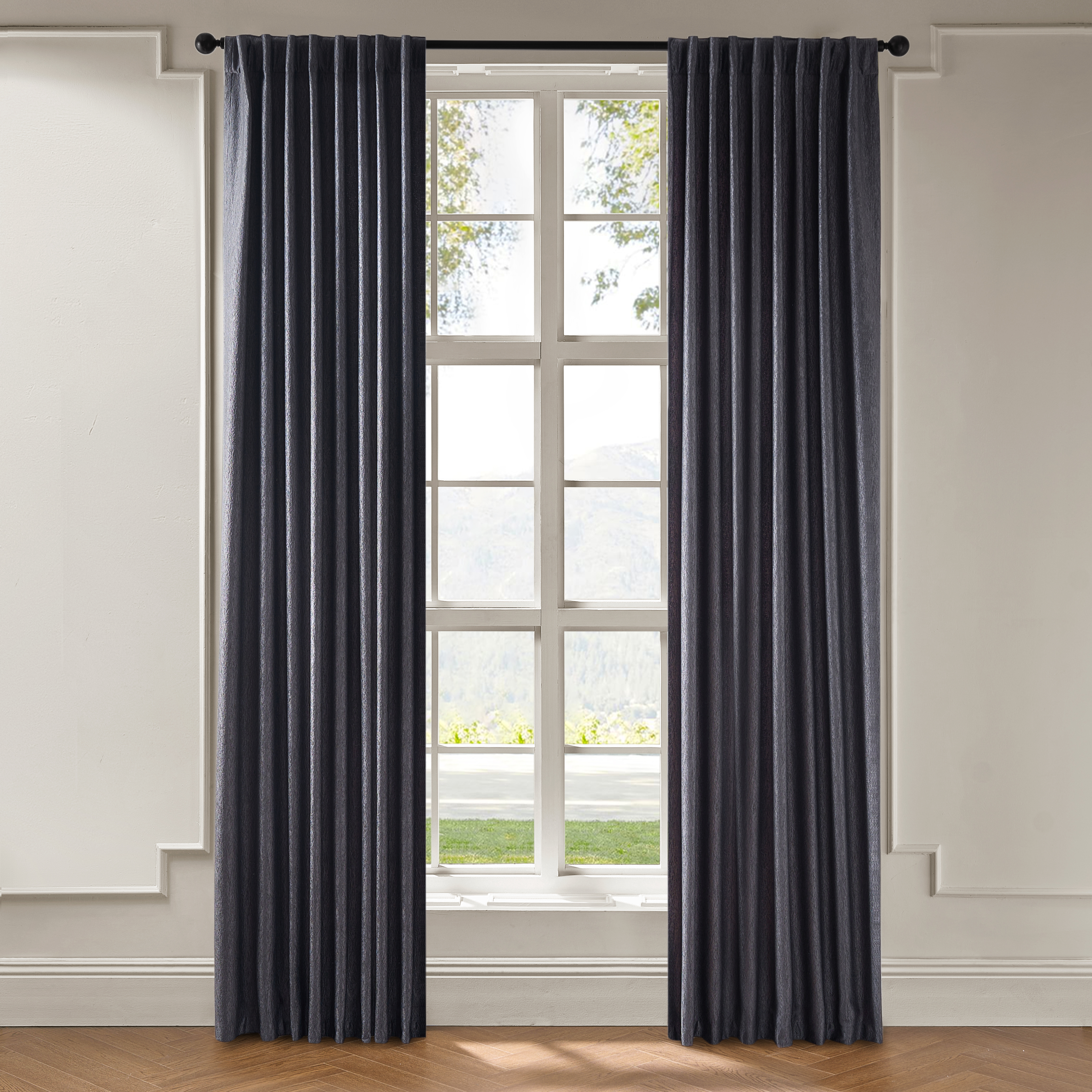Anson Textured Curtain - Charcoal