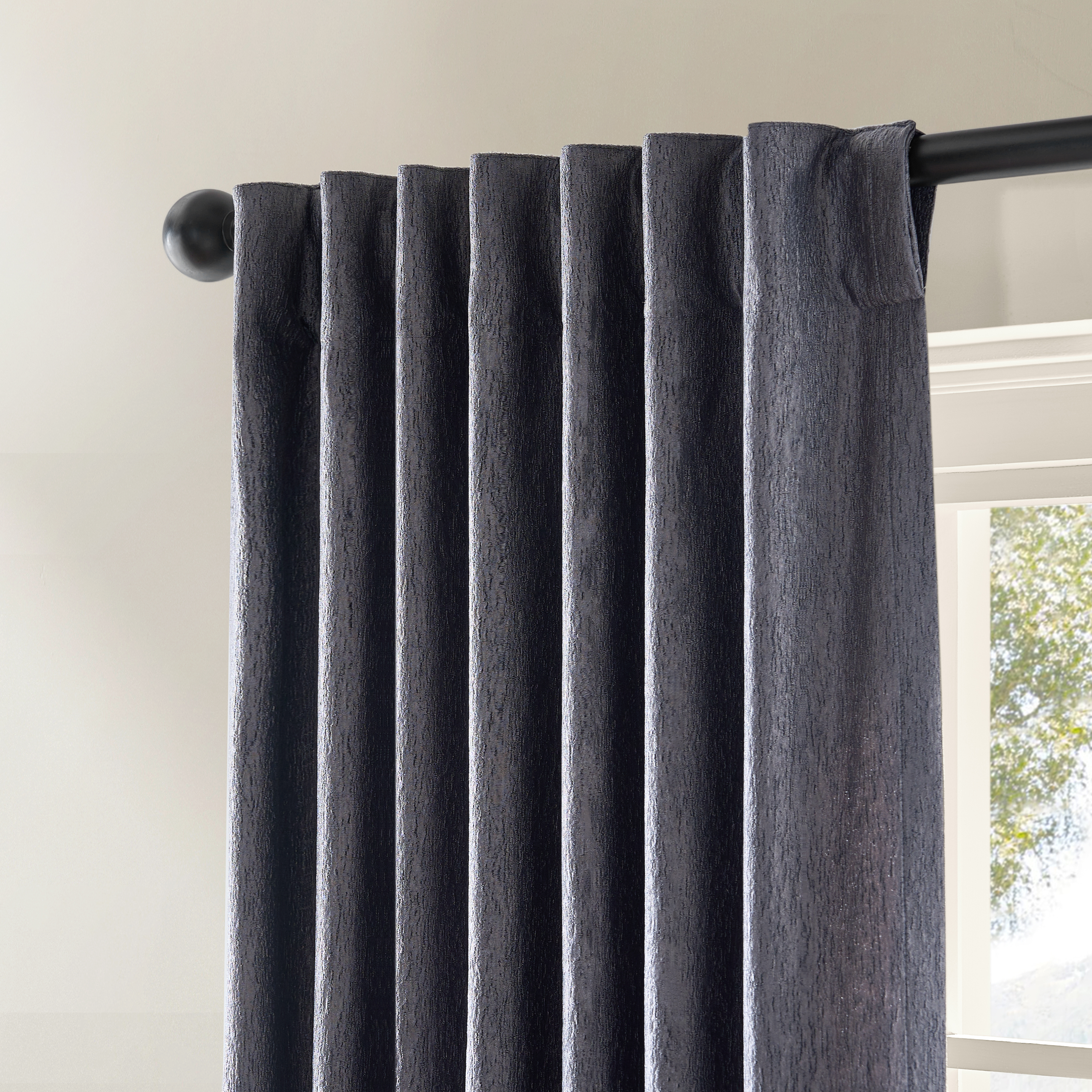 Anson Textured Curtain - Charcoal