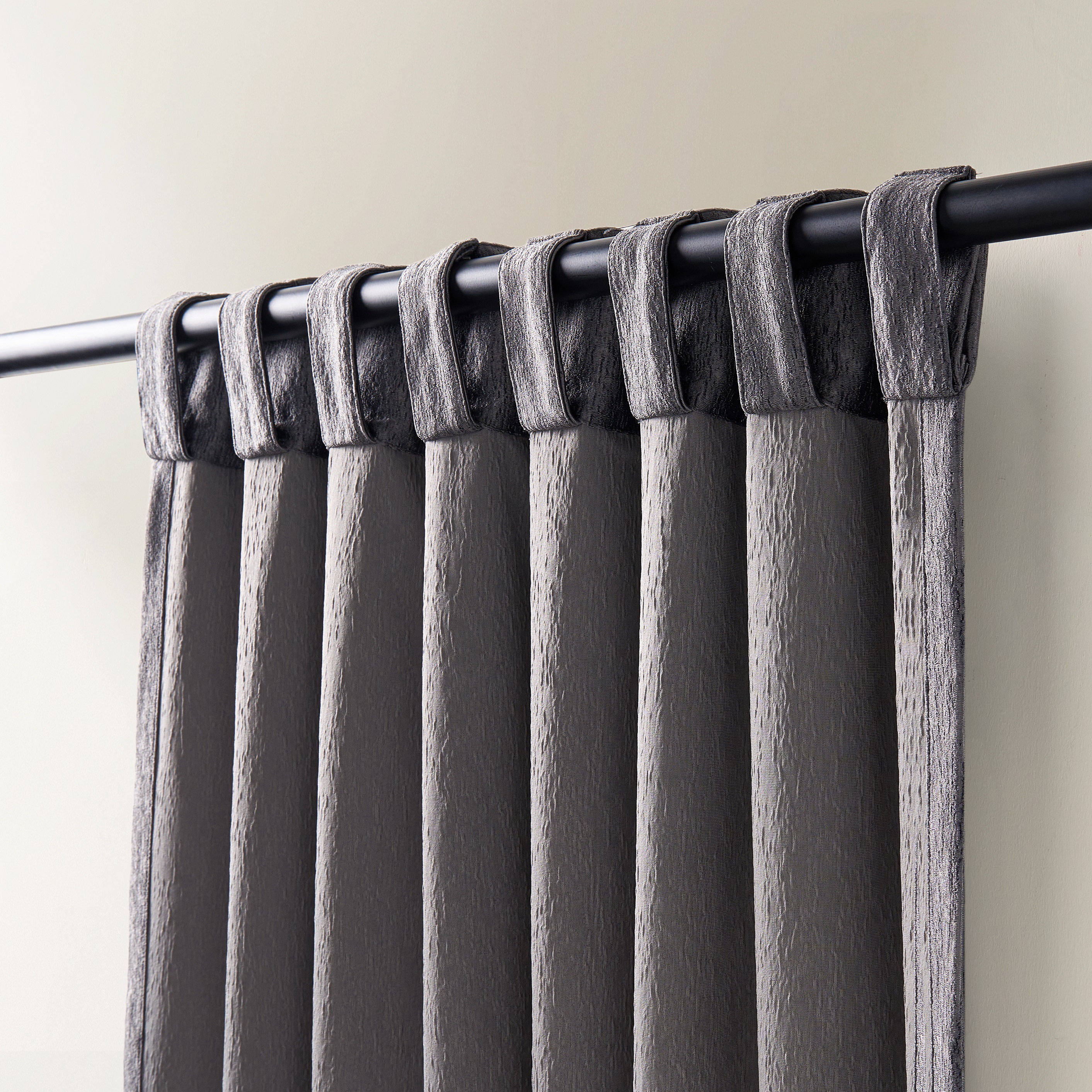 Anson Textured Curtain - Charcoal