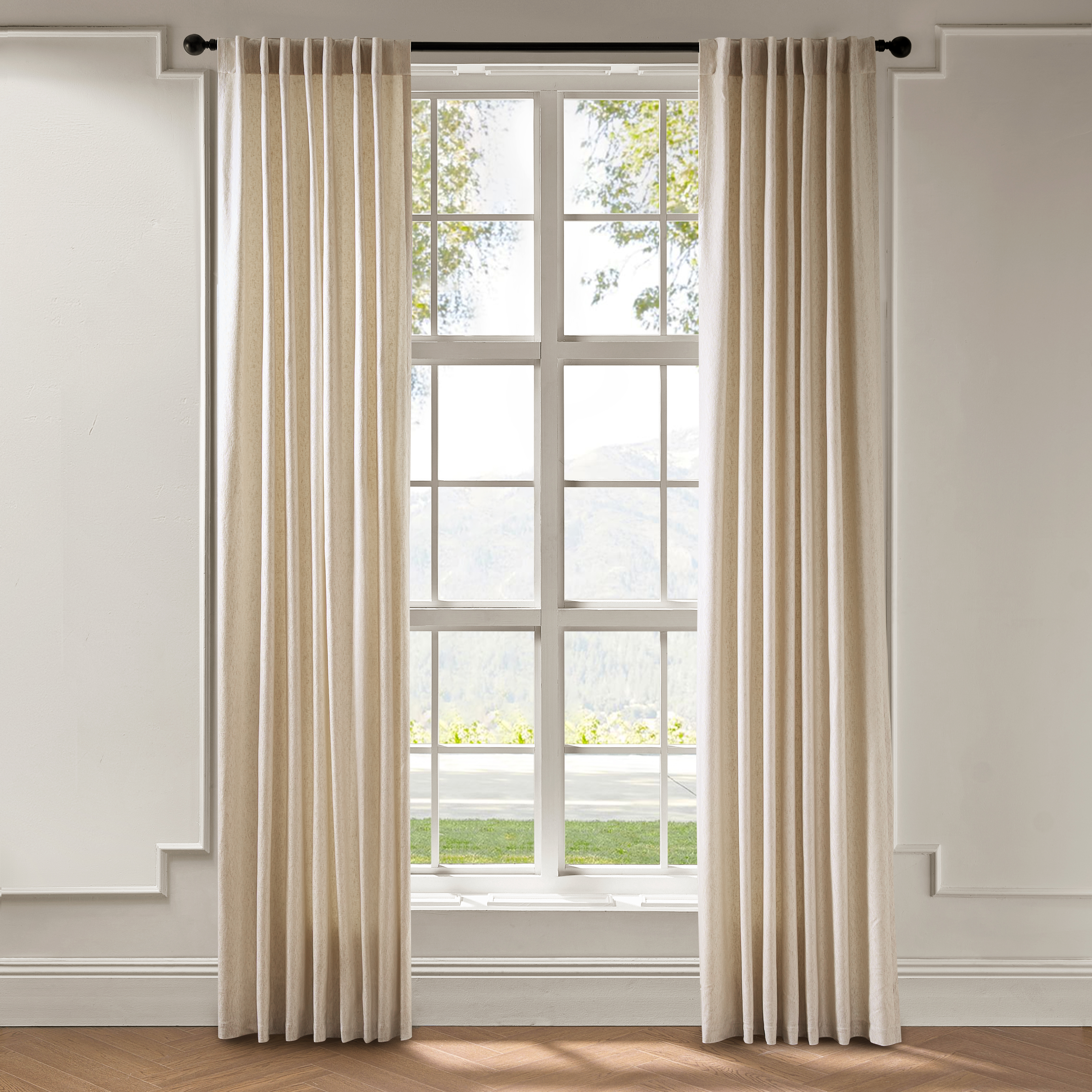 Anson Textured Curtain - Ivory
