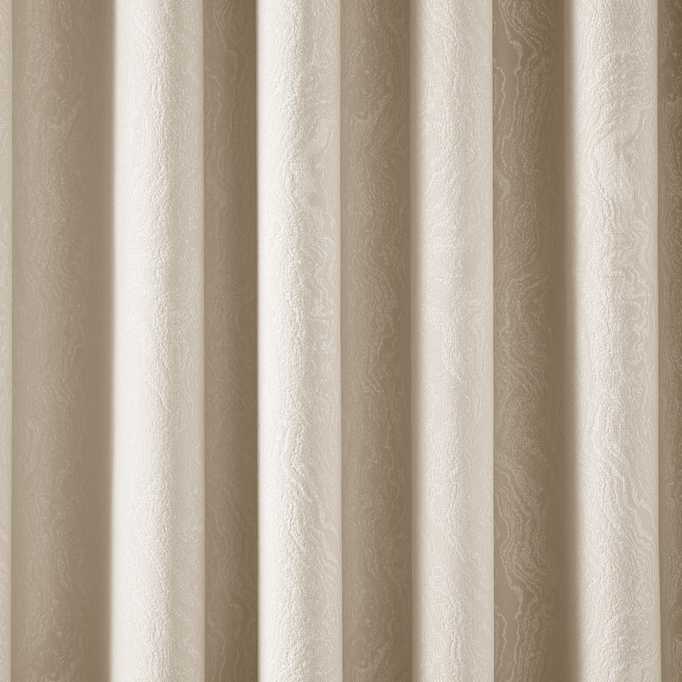Mabel Velvet Swirl Curtain - Natural