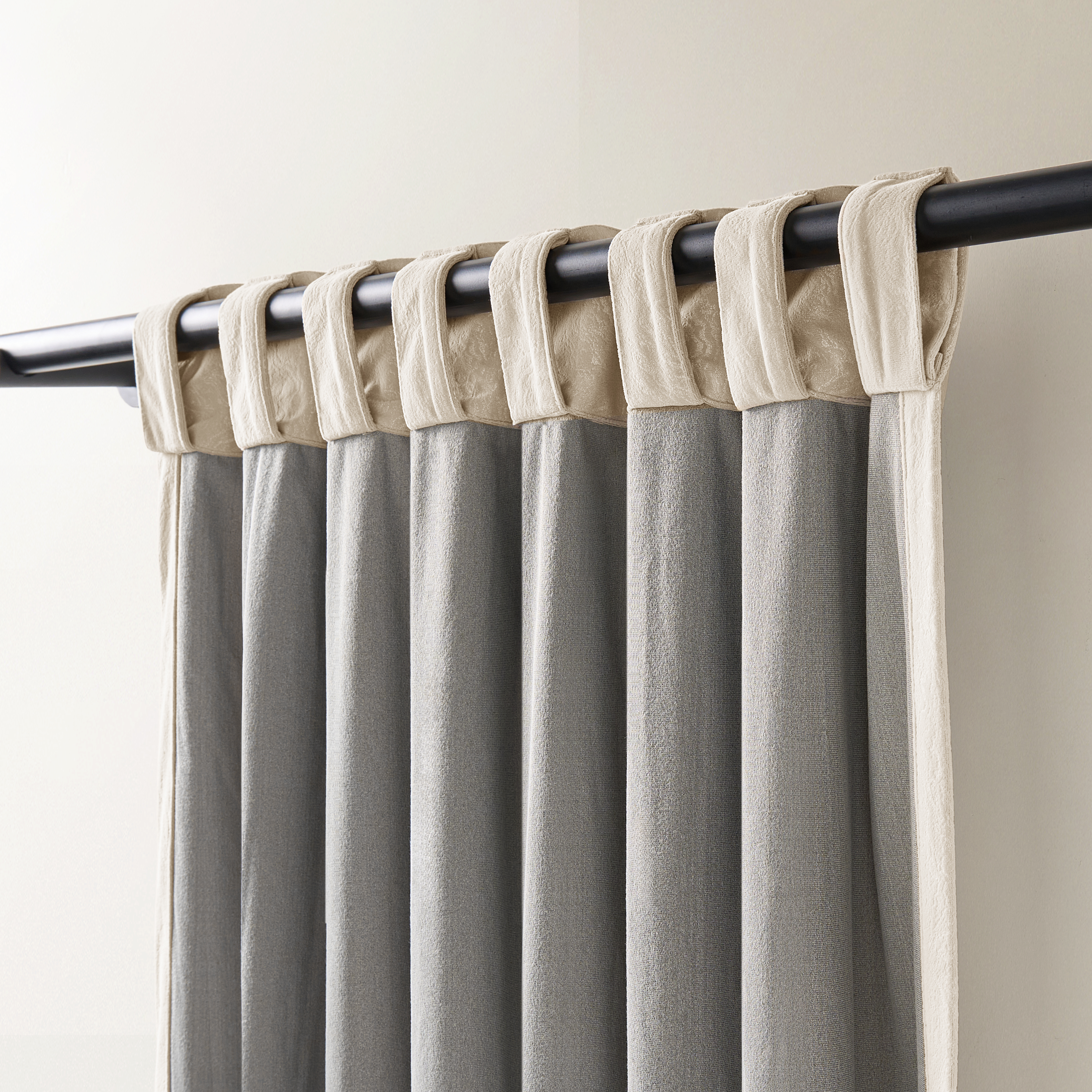 Mabel Velvet Swirl Curtain - Natural