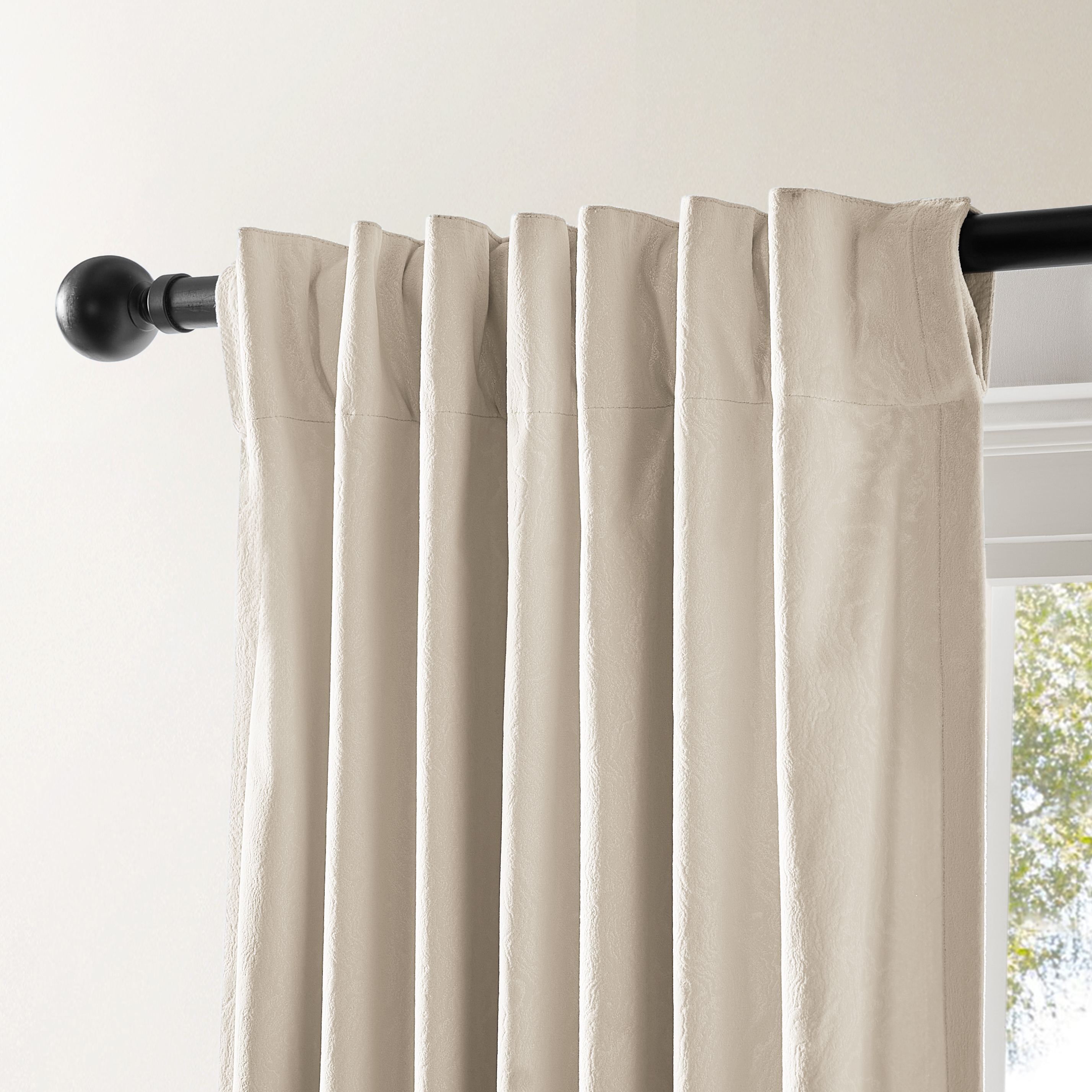 Mabel Velvet Curtain - White