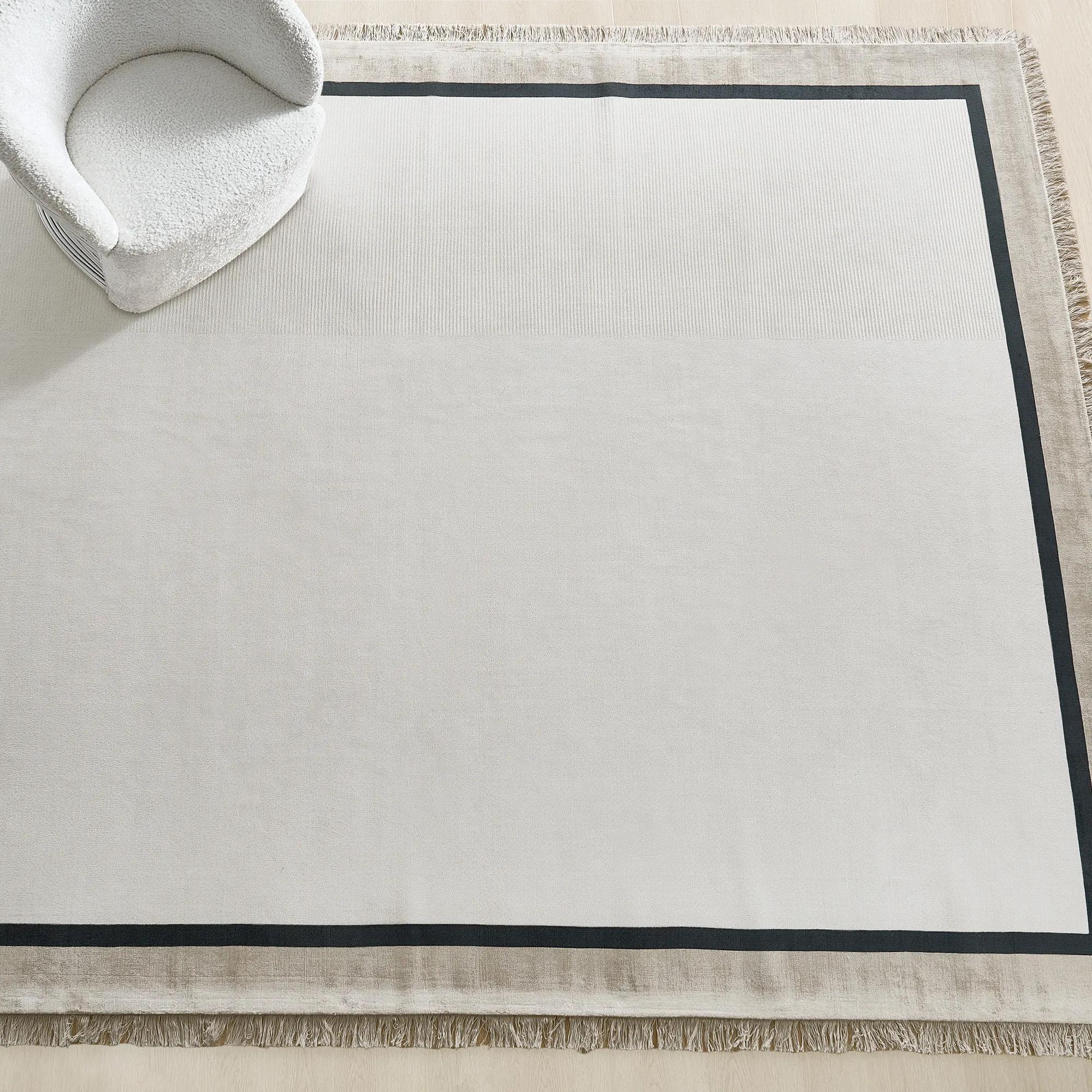 Fiona Fringe Rug - Ivory/Beige/Black