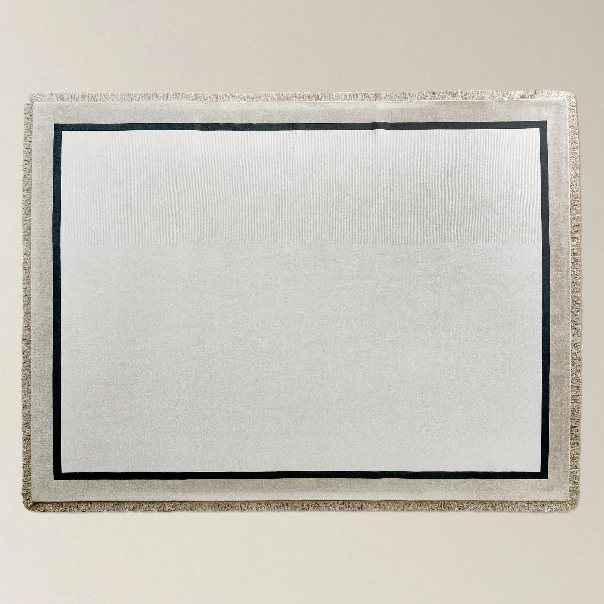 Fiona Fringe Rug - Ivory/Beige/Black