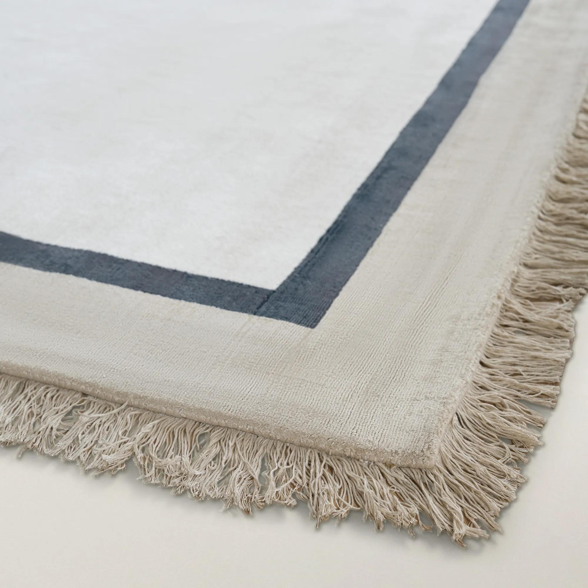 Fiona Fringe Rug - Ivory/Beige/Black