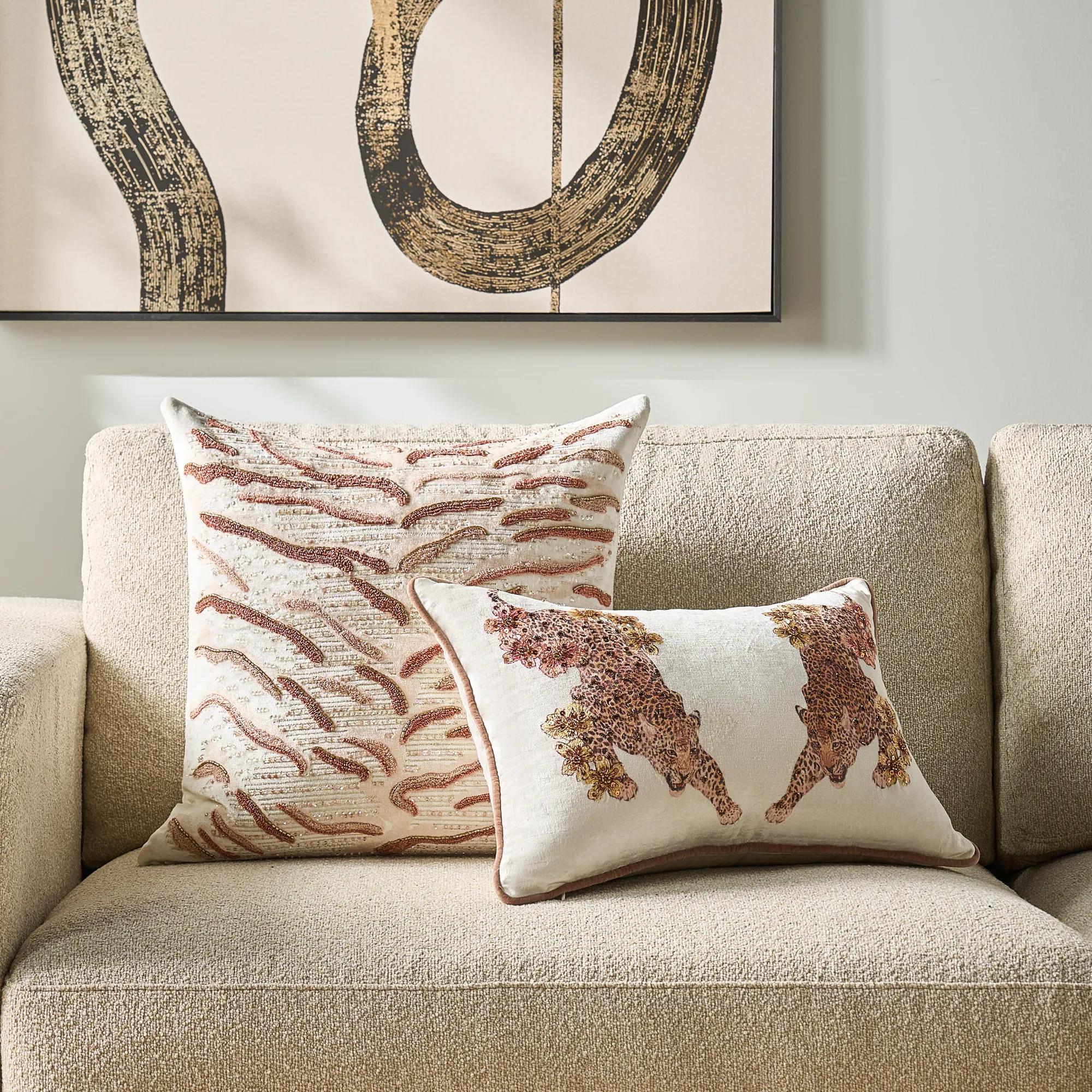 Jaya Embroidered Bead Lumbar 20" x 14"