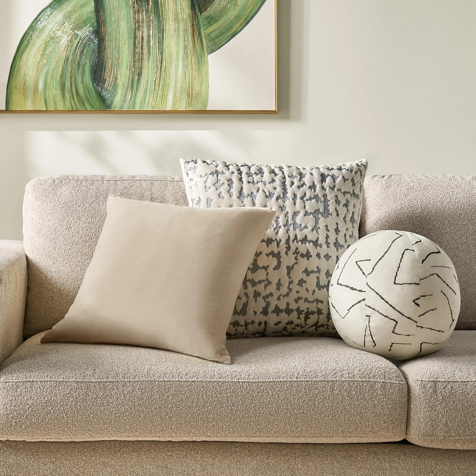 Delia Silky Velvet Pillow 20" - Turtle Dove