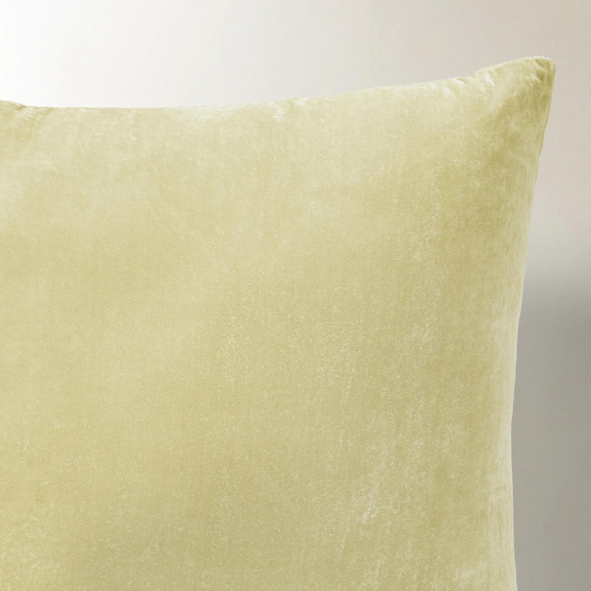 Delia Silky Velvet Pillow 20" - Citron Yellow