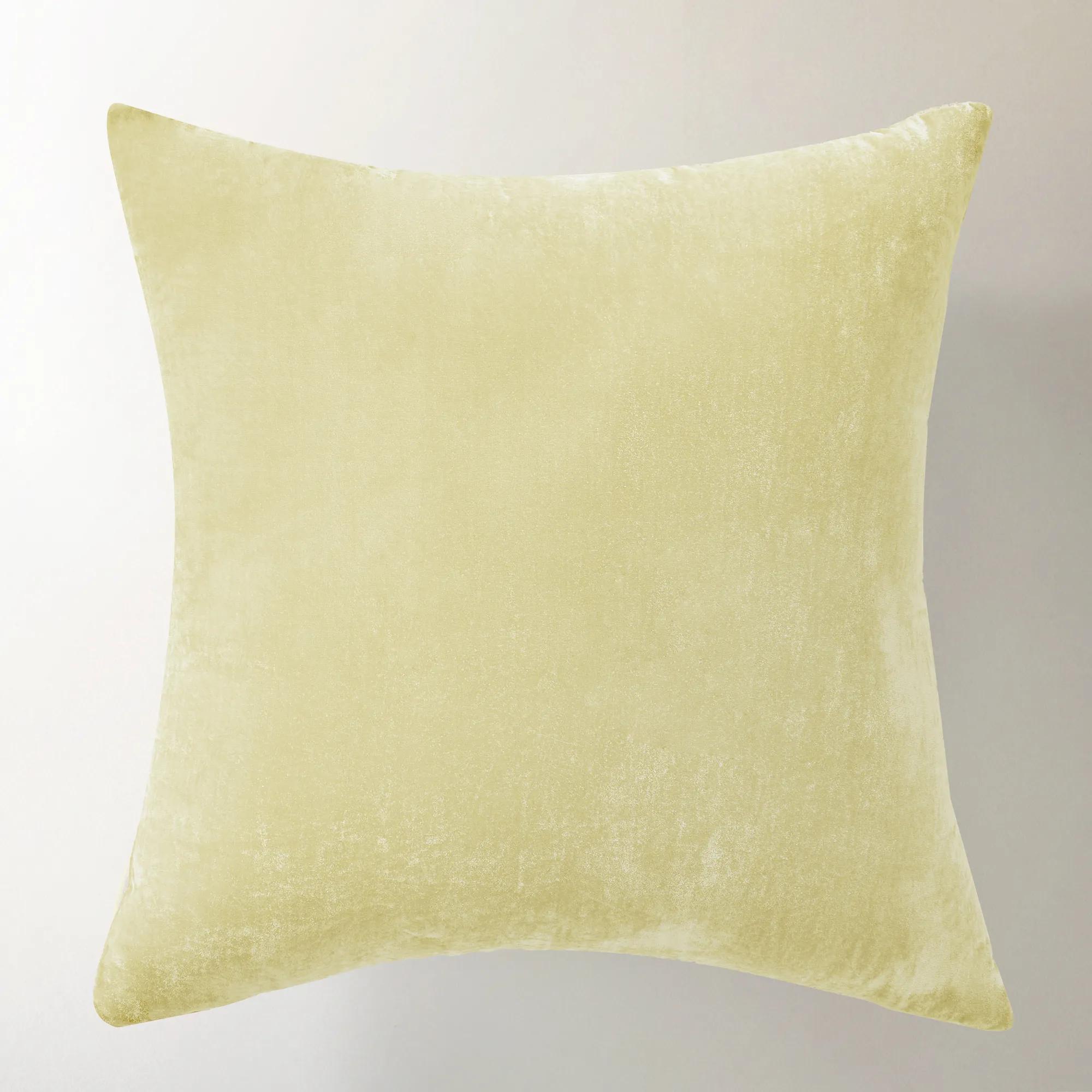Delia Silky Velvet Pillow 20" - Citron Yellow
