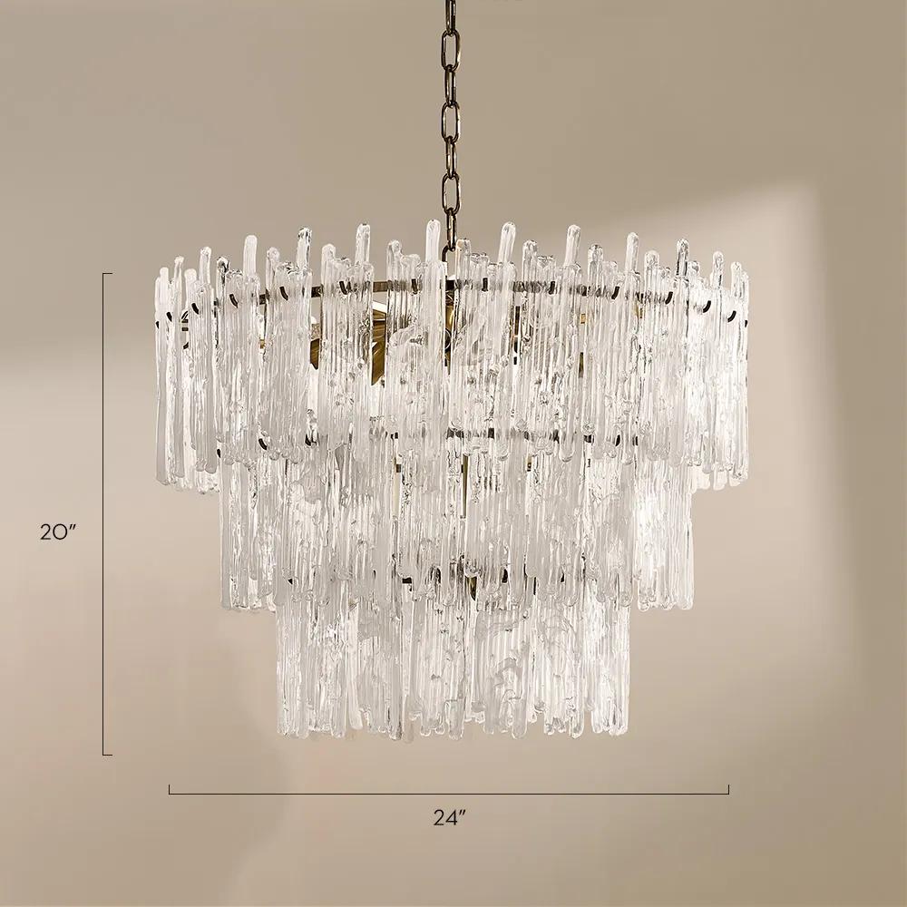 Z Gallerie Glacier Glass Chandelier - Thumbnail 4