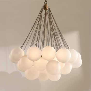 Sanela Frosted Glass Globe Chandelier 39.5"